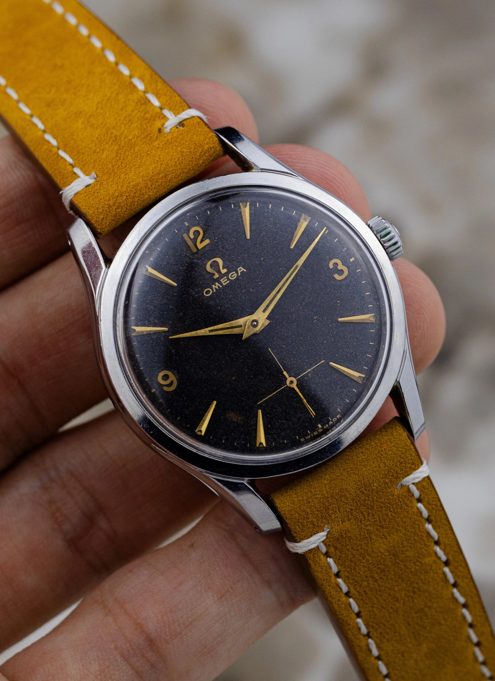 1954 Omega Seamaster Jumbo Black Gilt Stardust 2639-14 Cal. 266
