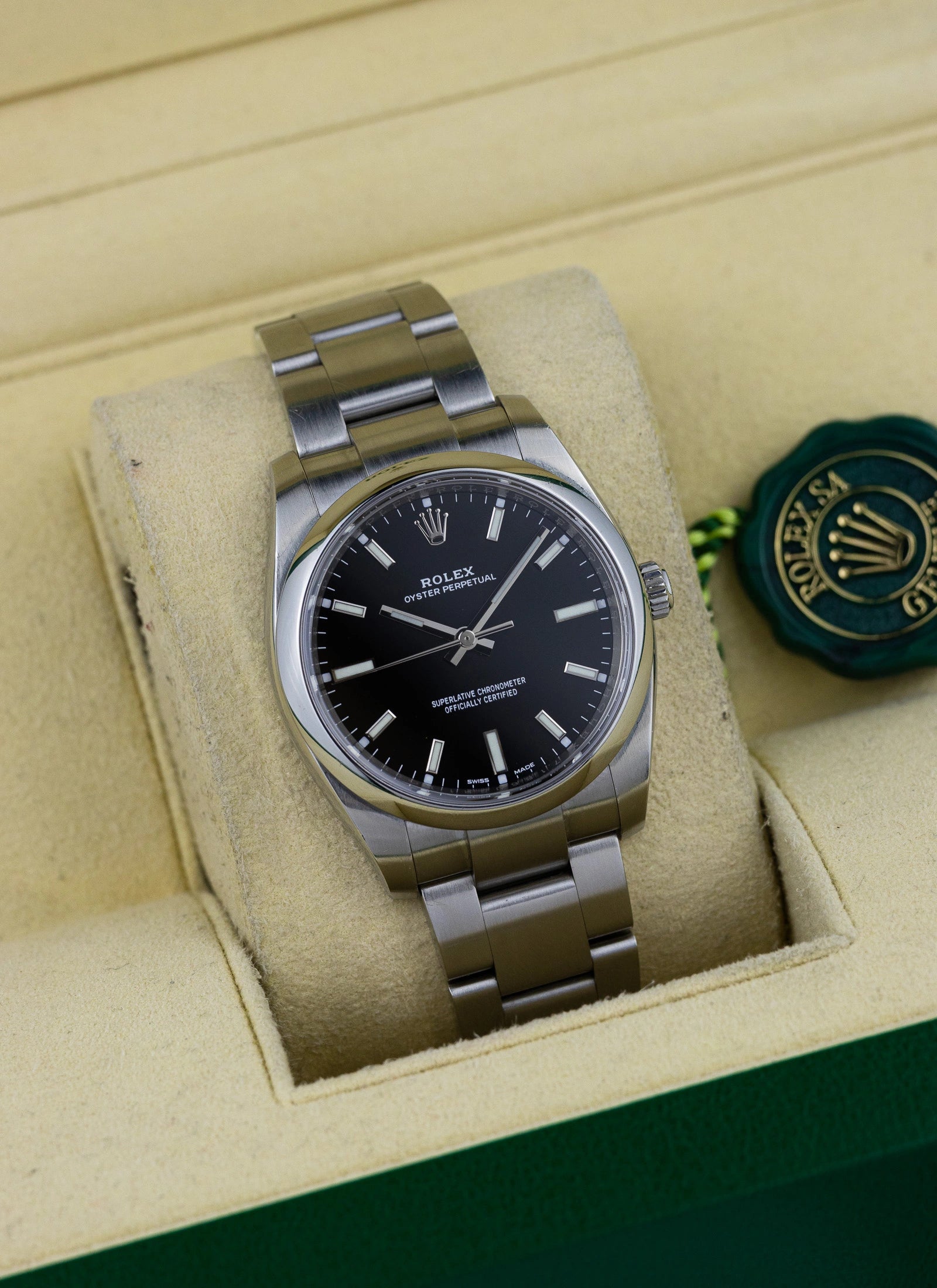 2010s Rolex Oyster Perpetual Black Dial 114200 Box