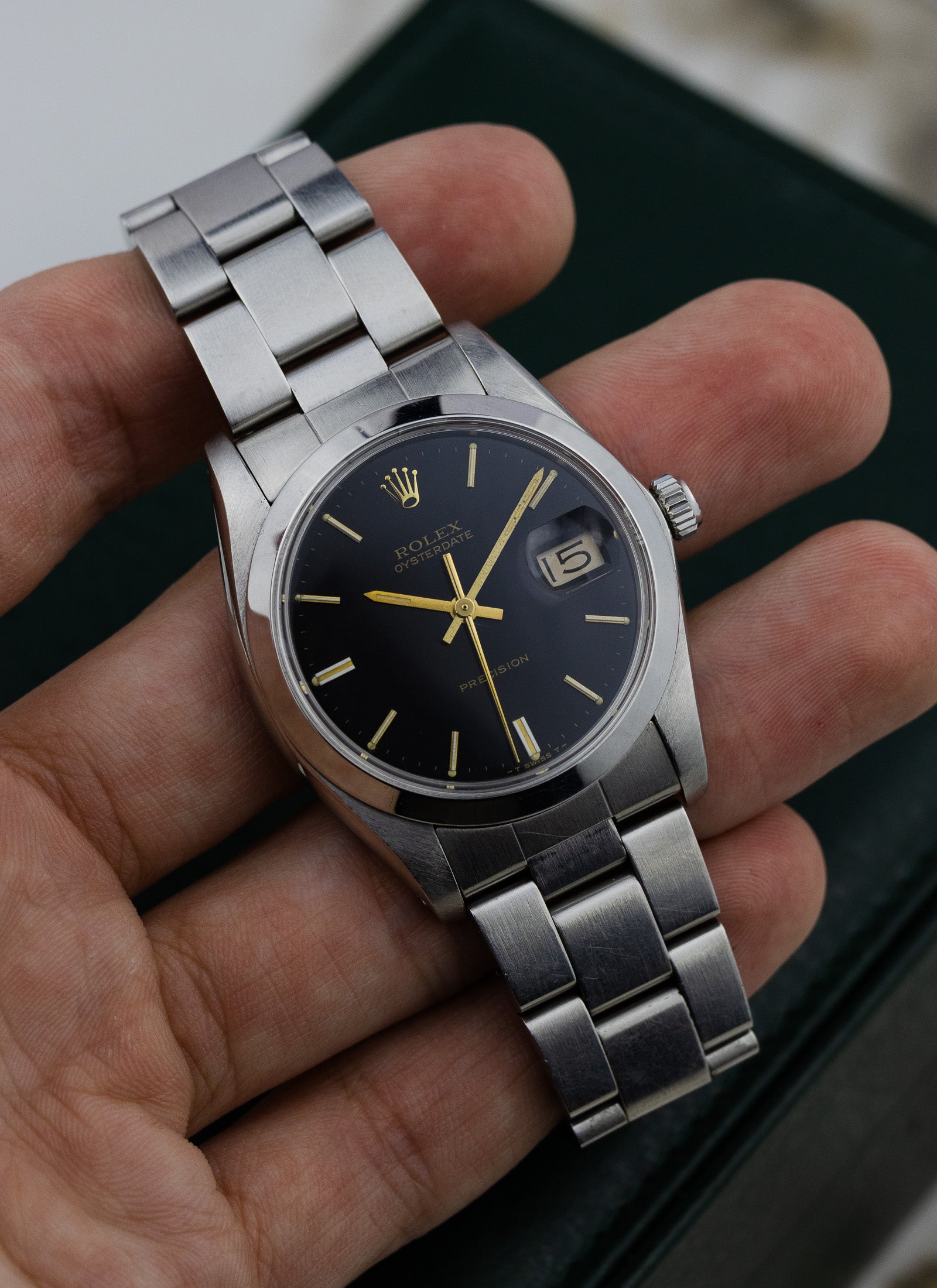 1984 Rolex Oyster Date Precision Black Dial 6694 Serviced
