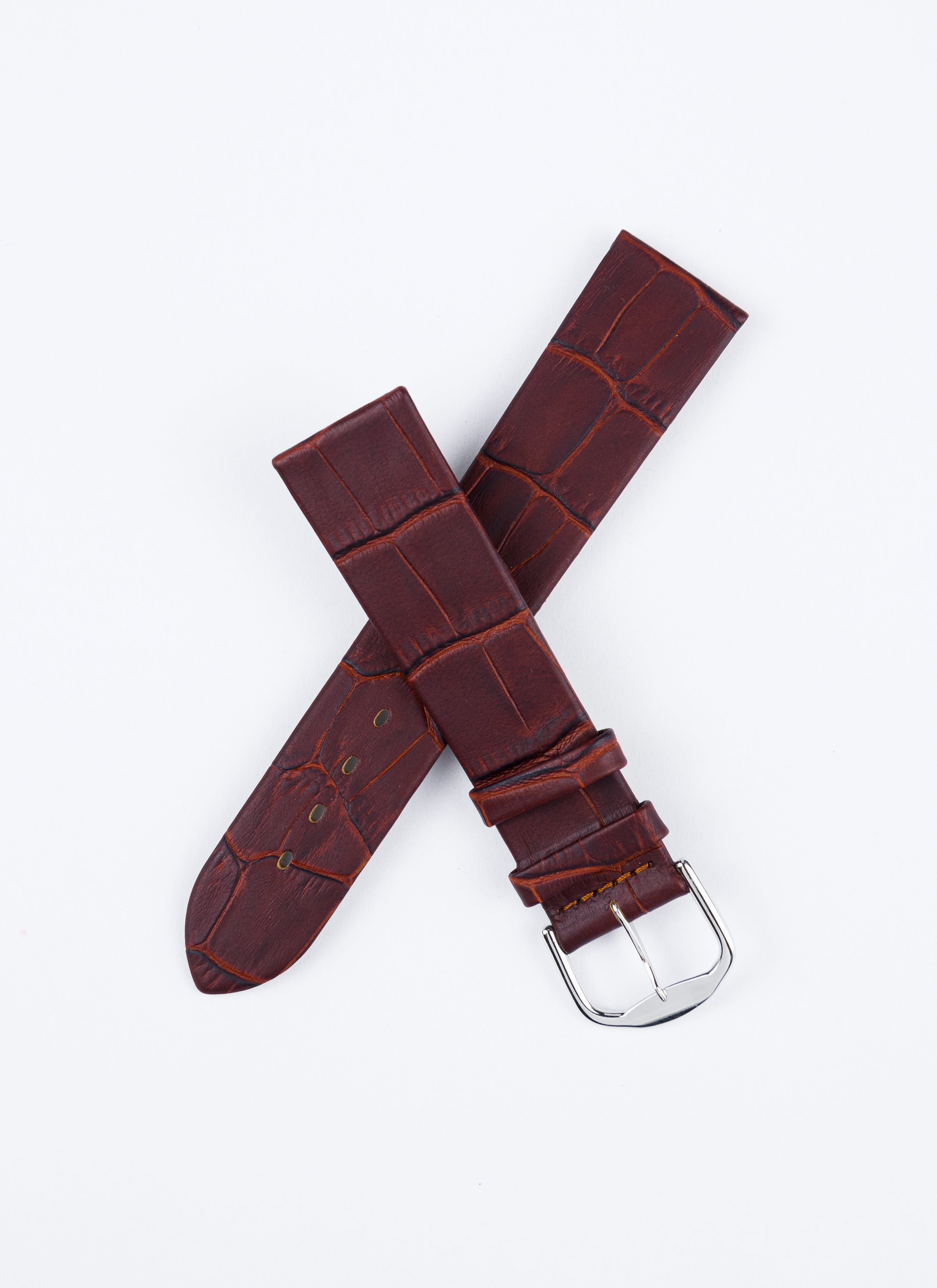 Pasek bordowy gładki matowy krokodyl (P025)