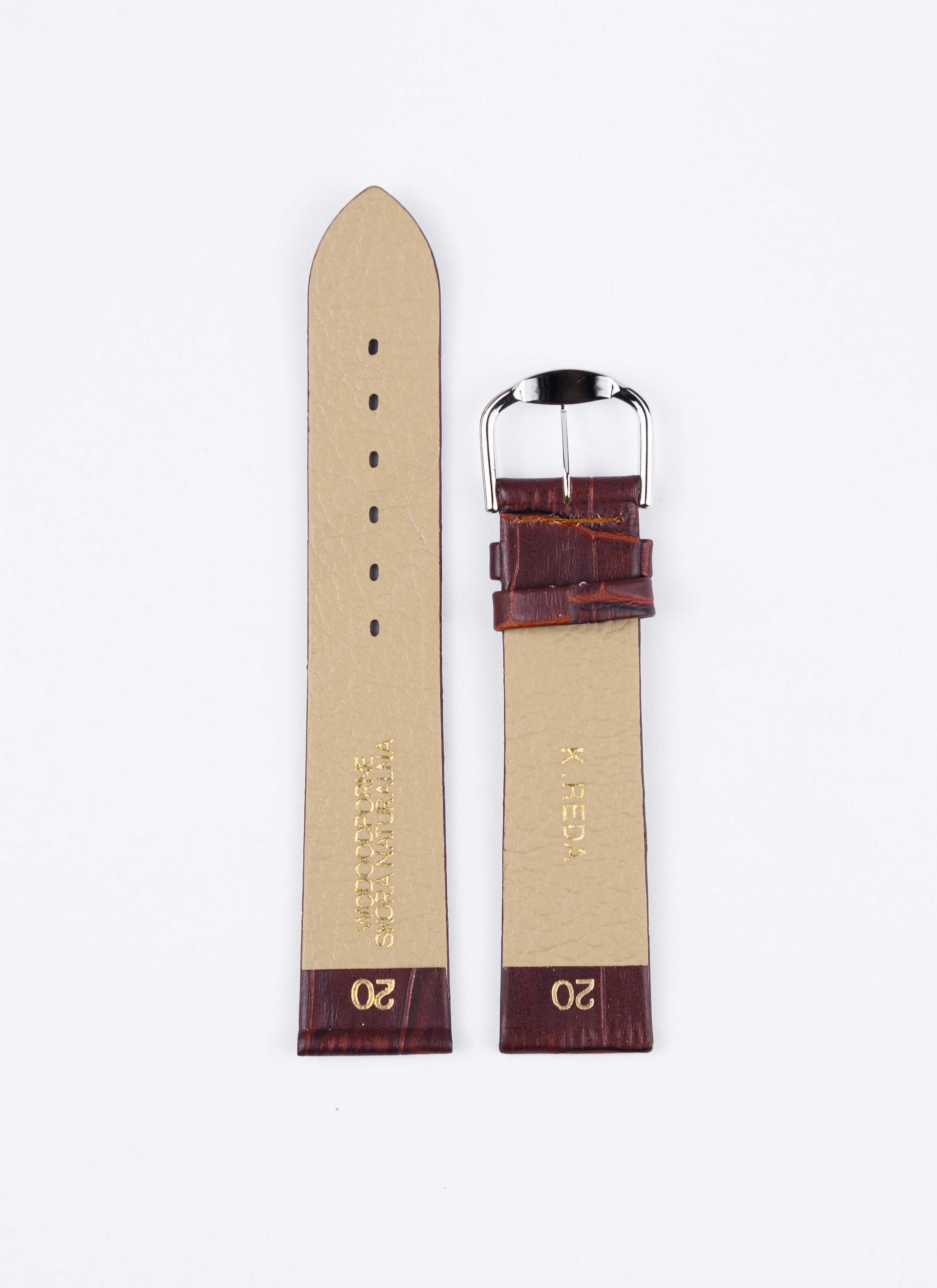 Pasek bordowy gładki matowy krokodyl (P025)