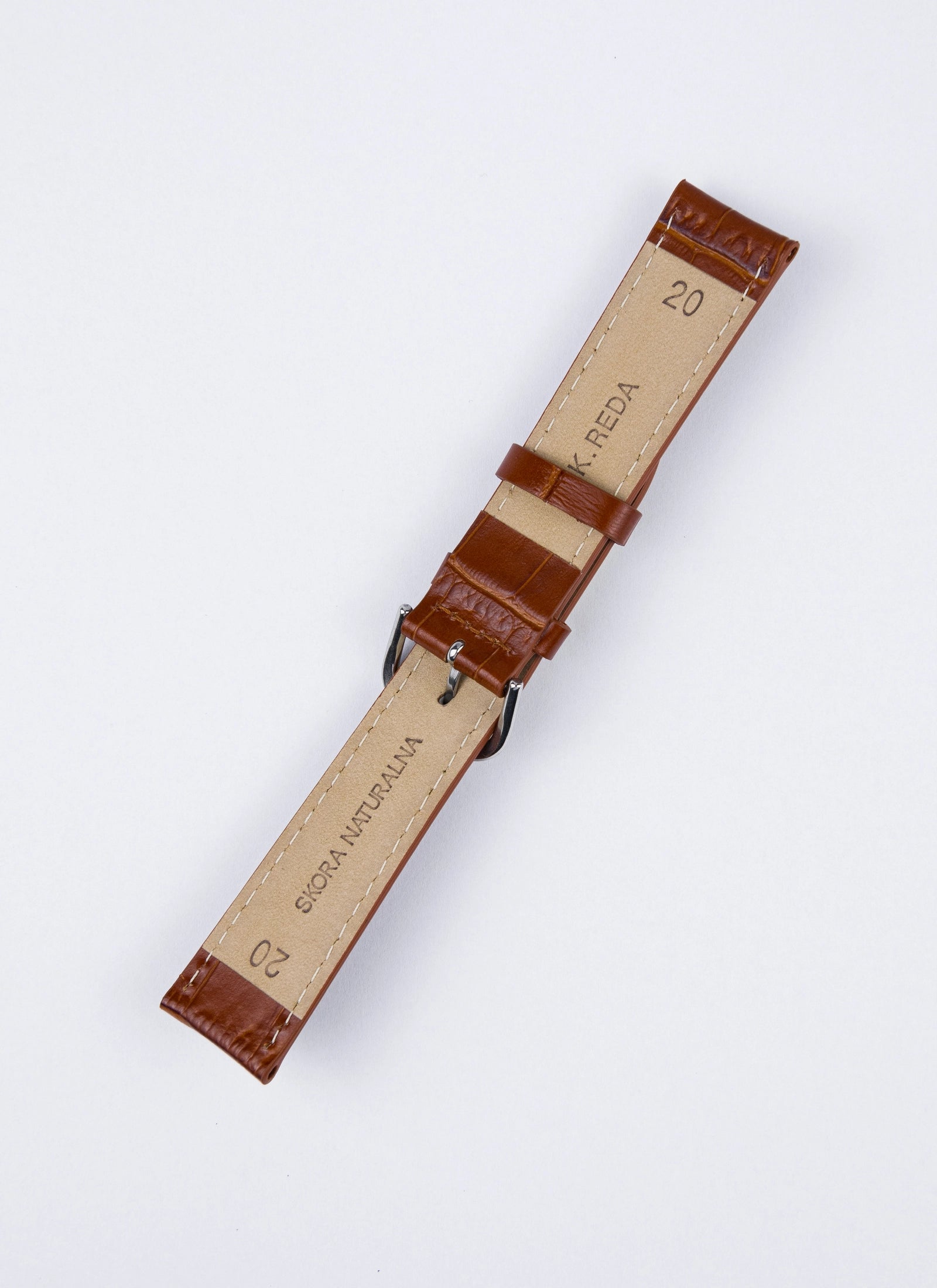 Pasek Skórzany K. Reda 18mm Brązowy Krokodyl (P043)