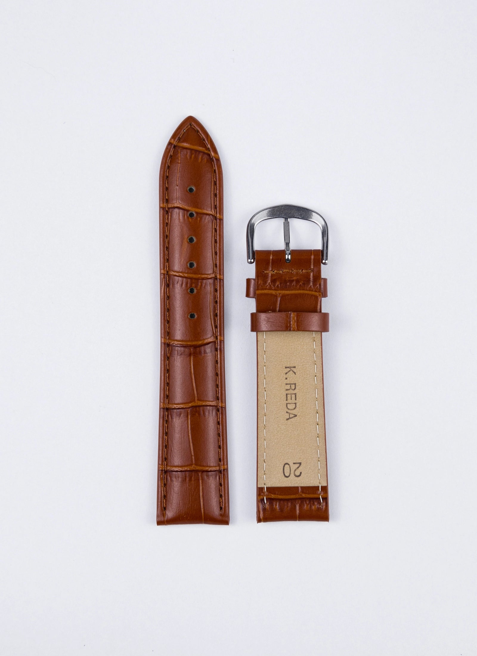 Pasek Skórzany K. Reda 18mm Brązowy Krokodyl (P043)