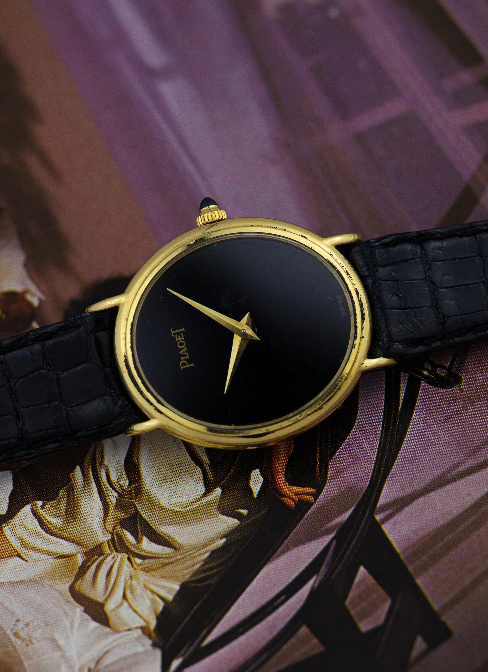 1970s 18K Piaget Ellipse Black Dial 9822
