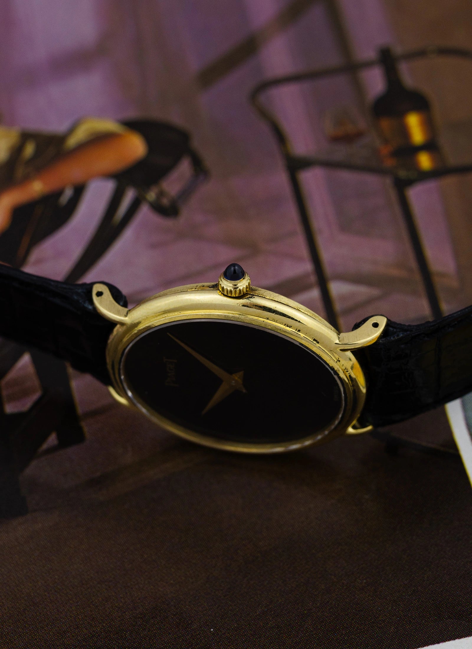 1970s 18K Piaget Ellipse Black Dial 9822