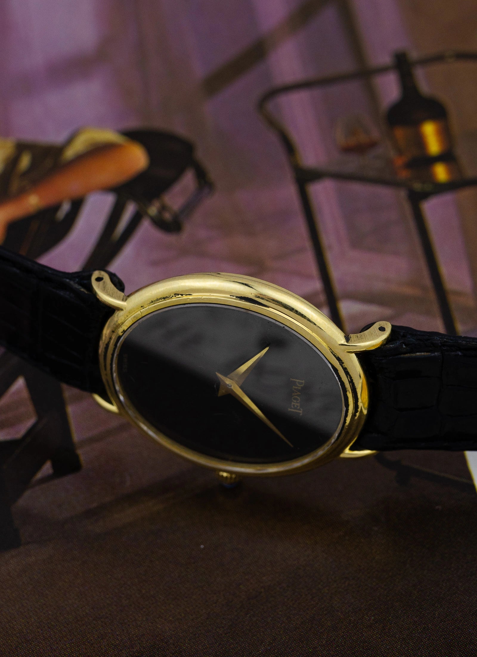1970s 18K Piaget Ellipse Black Dial 9822