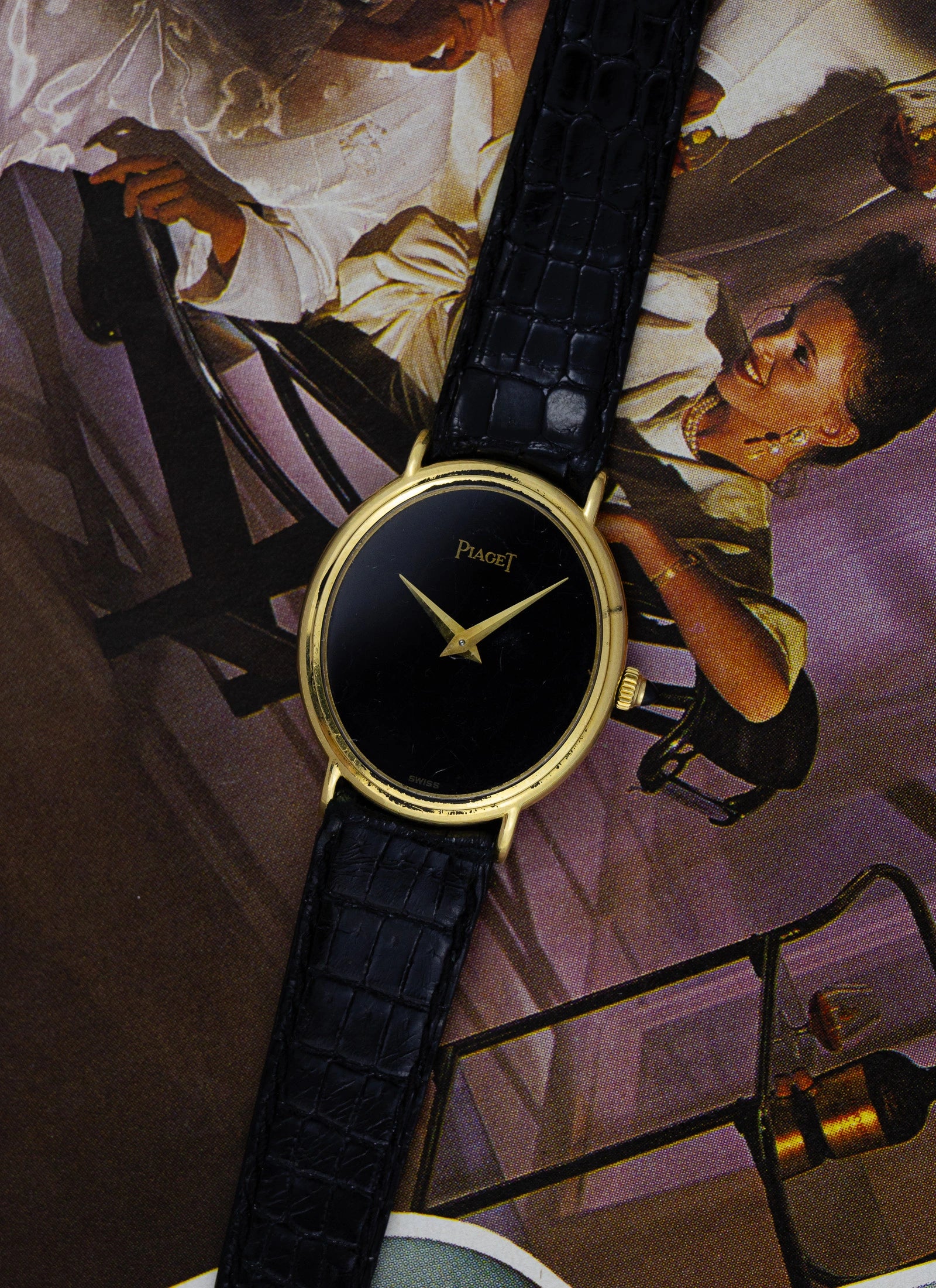 1970s 18K Piaget Ellipse Black Dial 9822