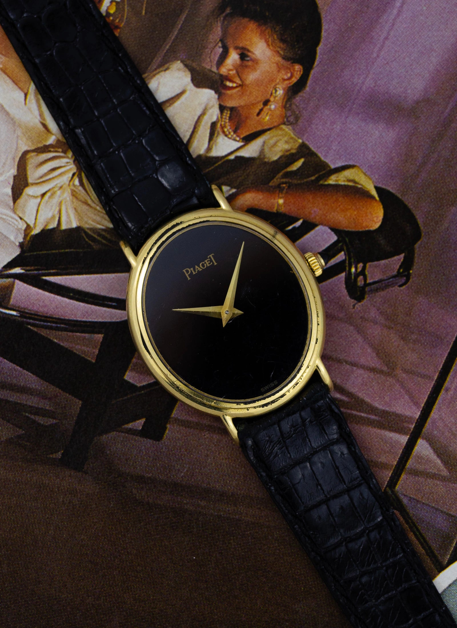 1970s 18K Piaget Ellipse Black Dial 9822