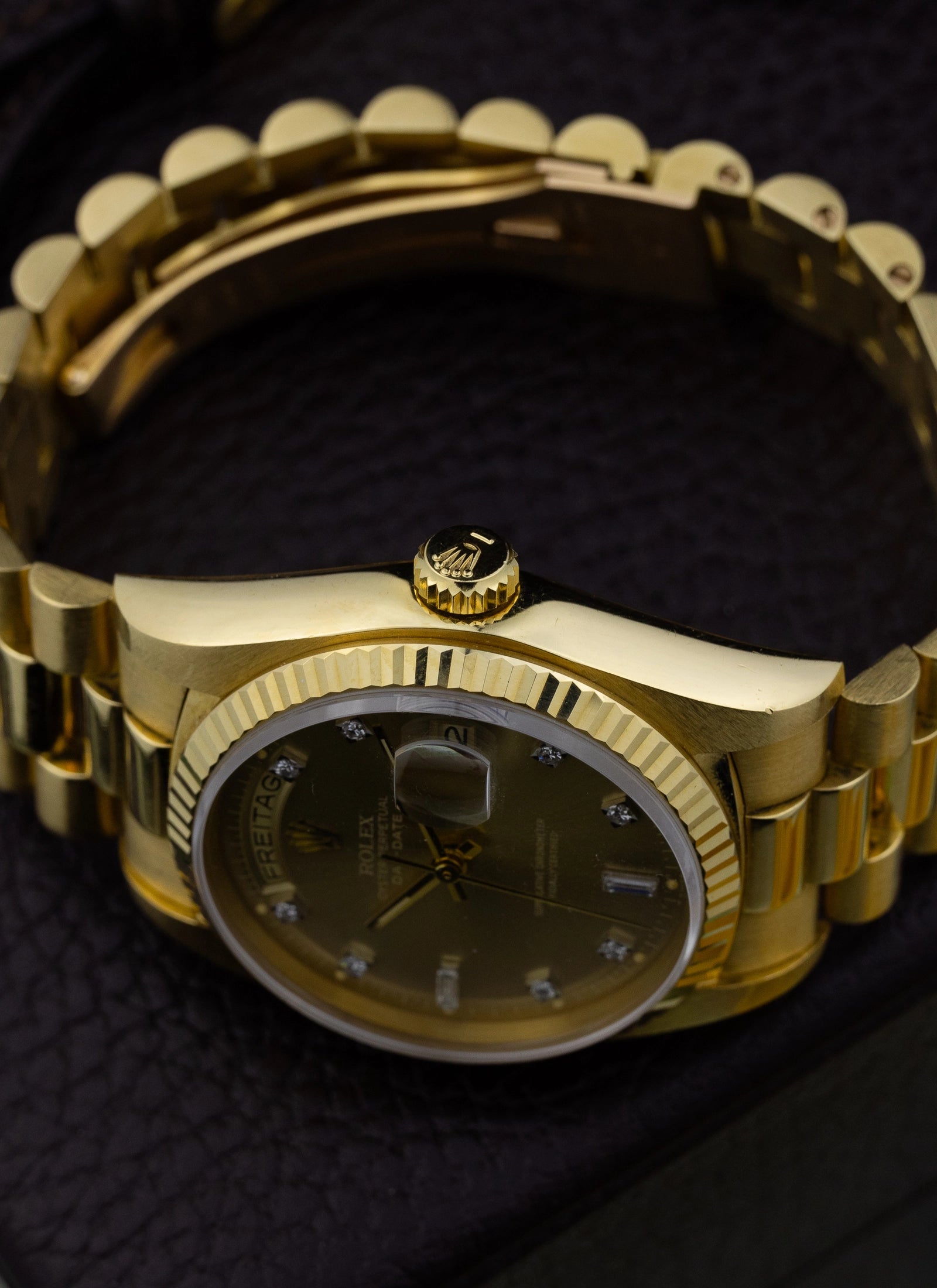 1979 18K Rolex Day-Date Havana Ghost Diamond Dial 18038 Box & Papers