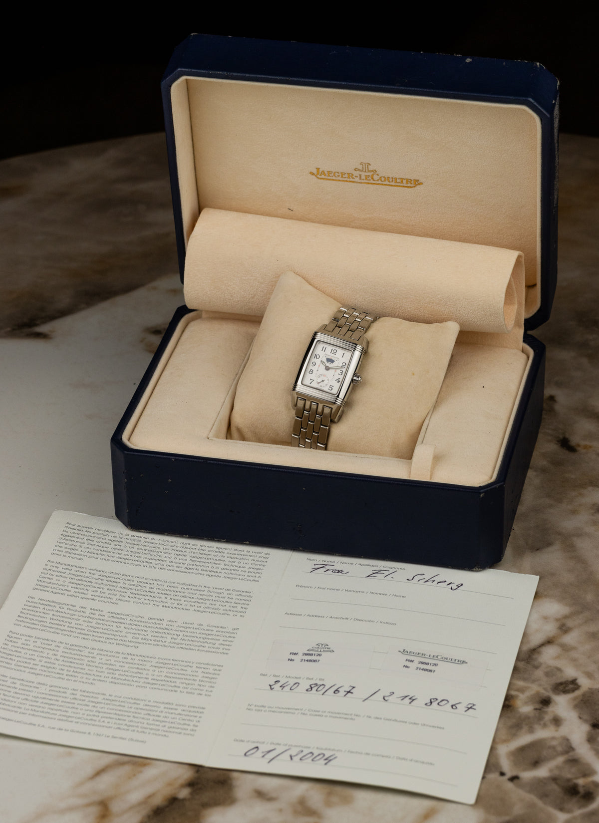 2004 Jaeger LeCoutre Reverso Gran Sport Diamond Bezel 296.8.74 Full Set