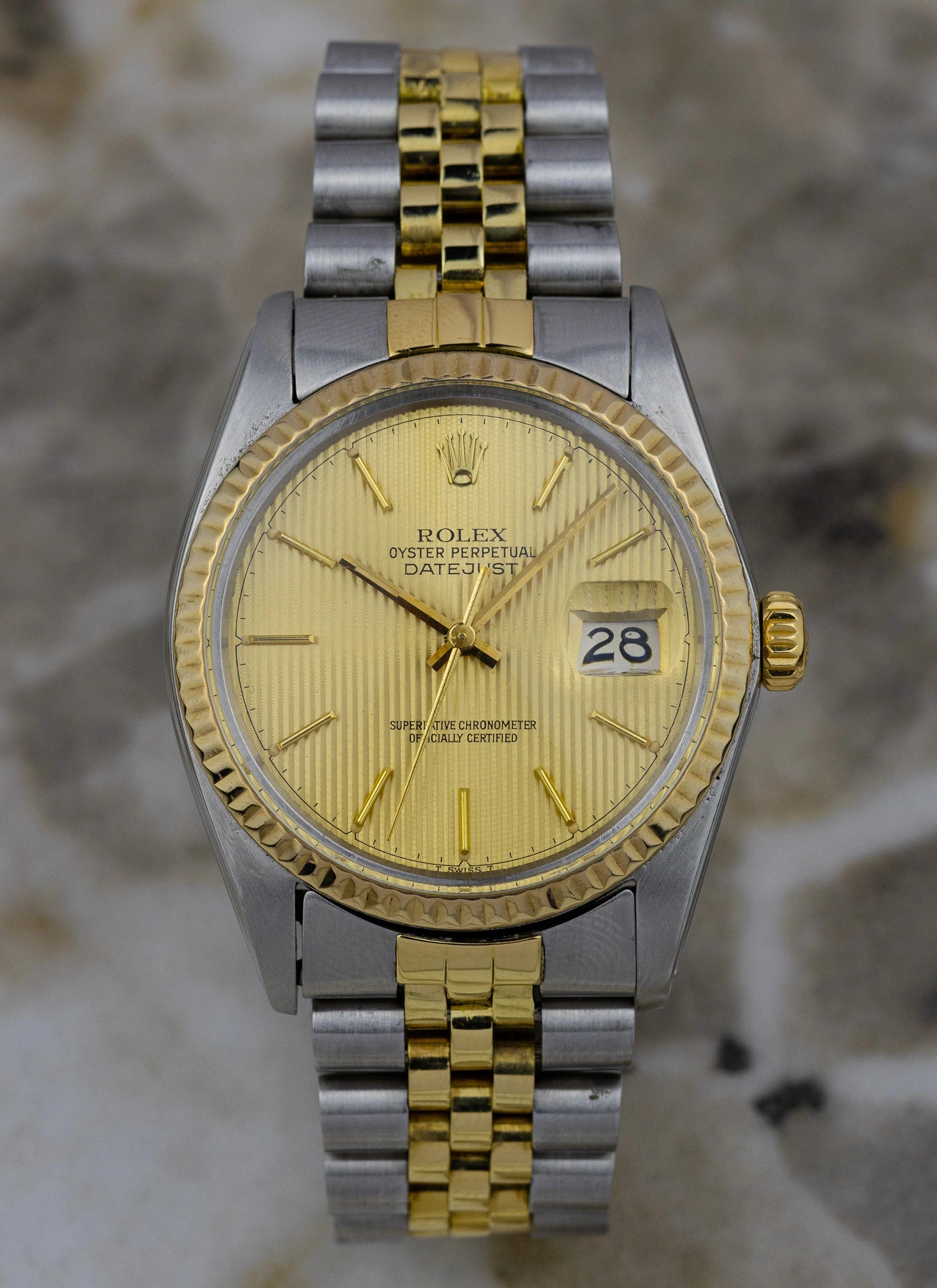 1980 Rolex Datejust Tapestry Dial 16013 Full Set