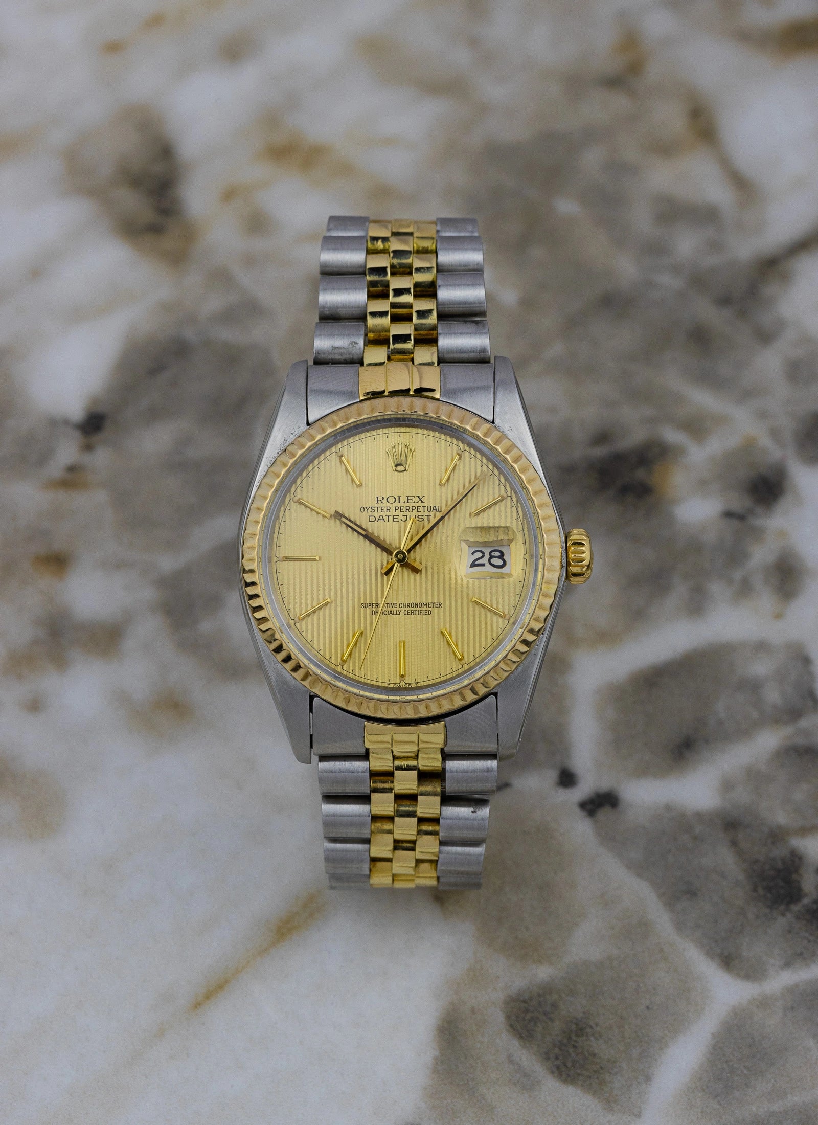 1980 Rolex Datejust Tapestry Dial 16013 Full Set