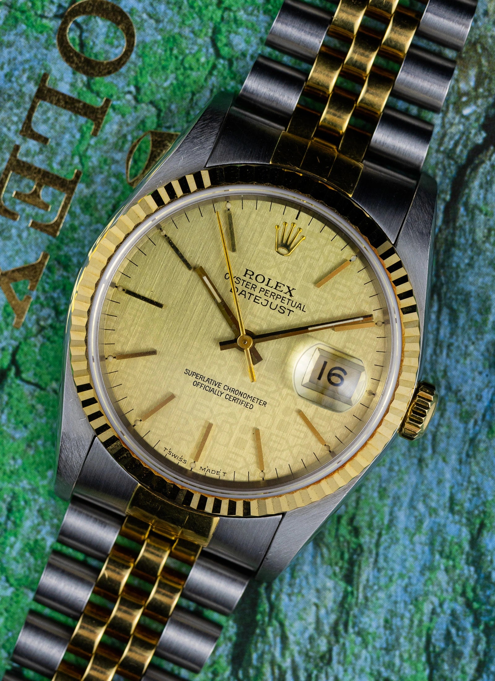 1990 Rolex Datejust Anniversary Dial 16233 Box