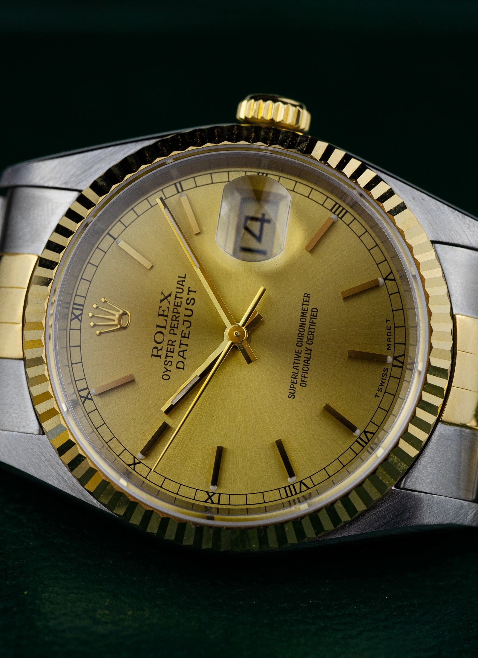 1996 Rolex Datejust Champagne Dial 16233 Full Set