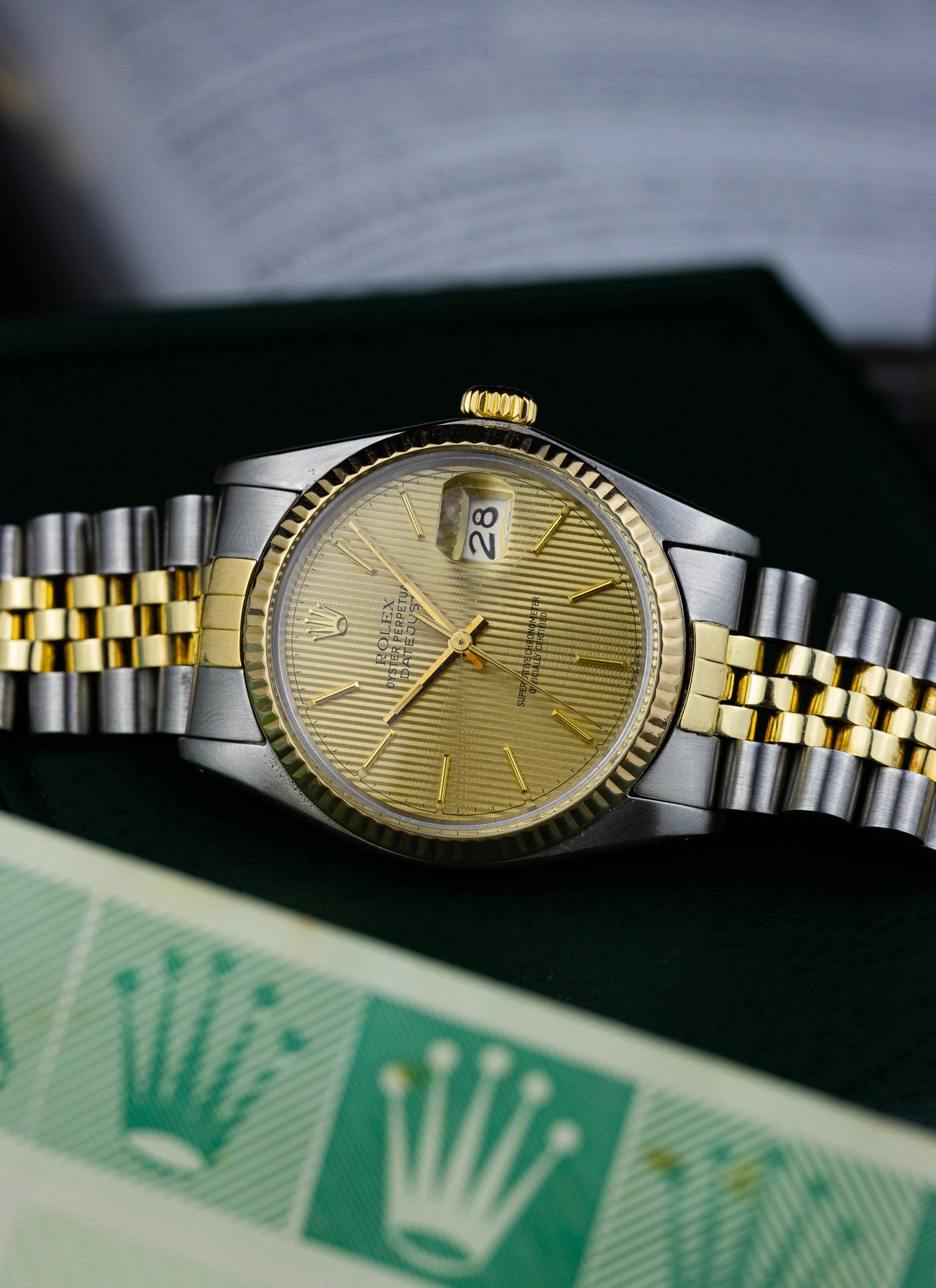 1980 Rolex Datejust Tapestry Dial 16013 Full Set