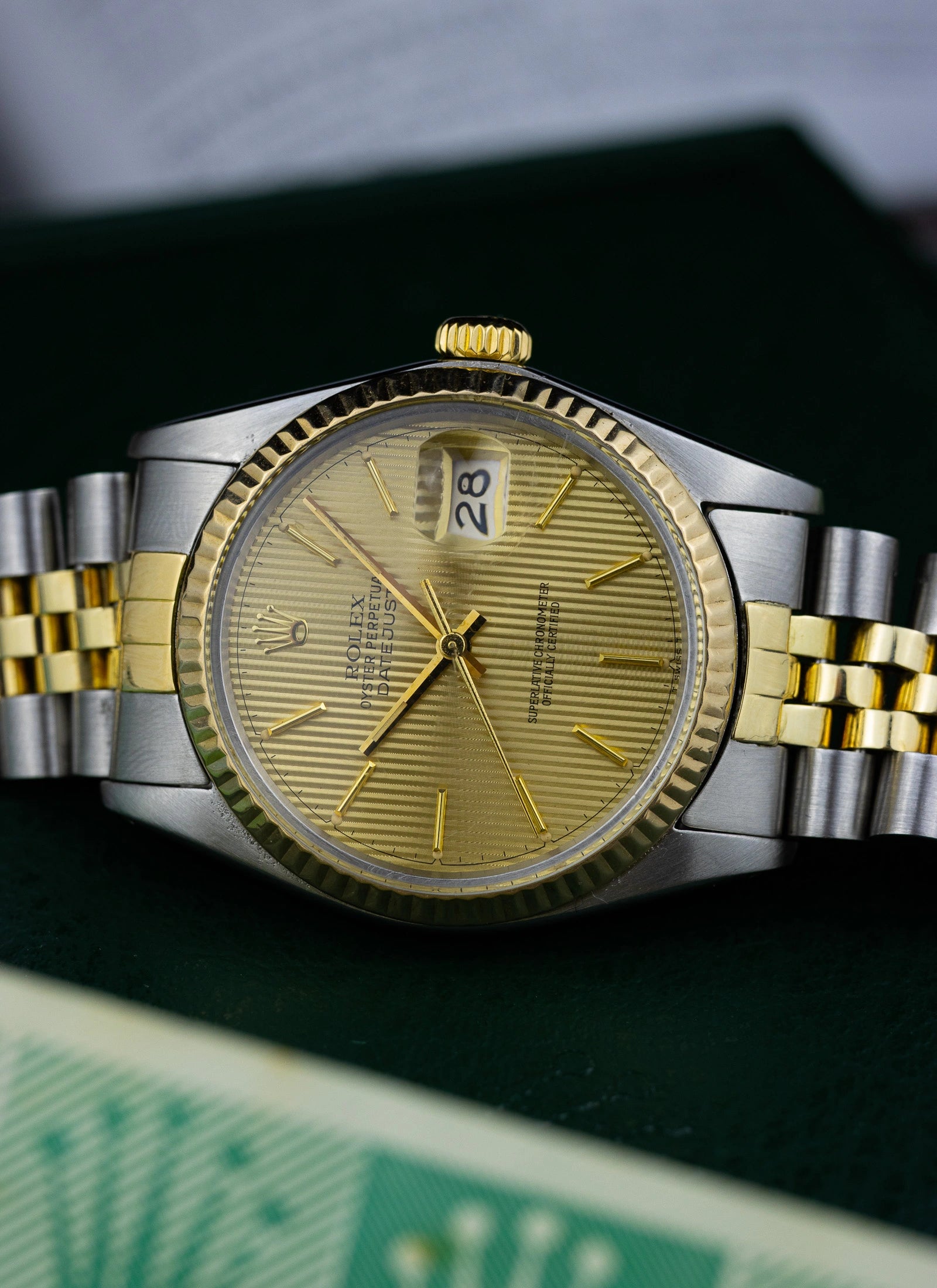 1980 Rolex Datejust Tapestry Dial 16013 Full Set