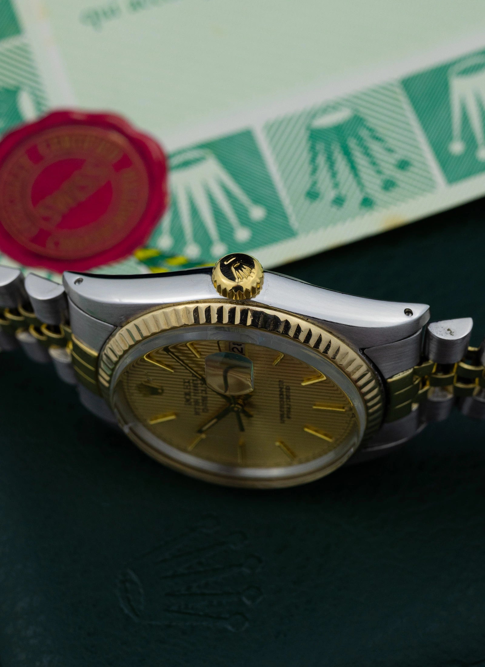 1980 Rolex Datejust Tapestry Dial 16013 Full Set