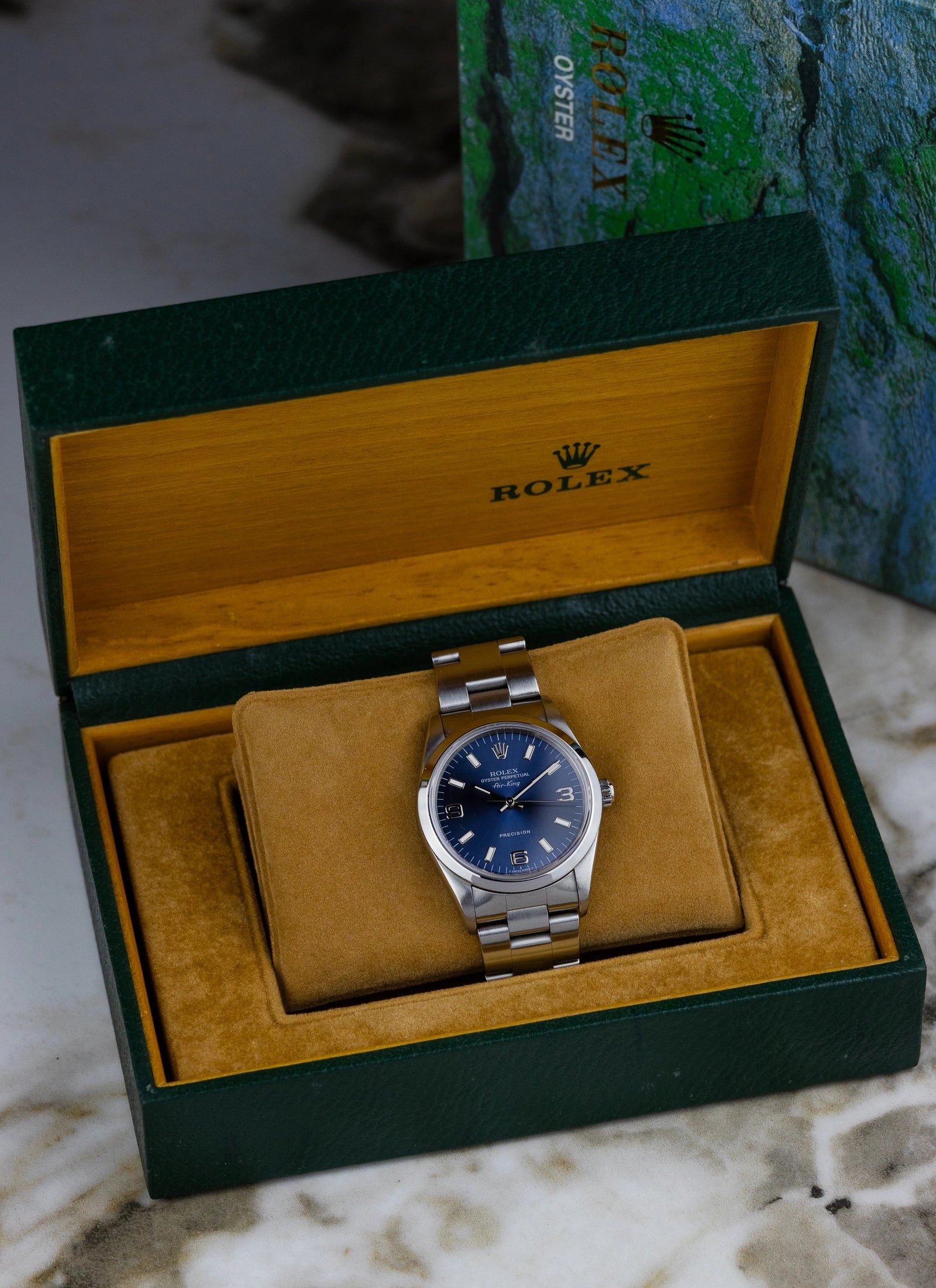 1996 Rolex Oyster Perpetual Air-King Blue Dial 14000 Box