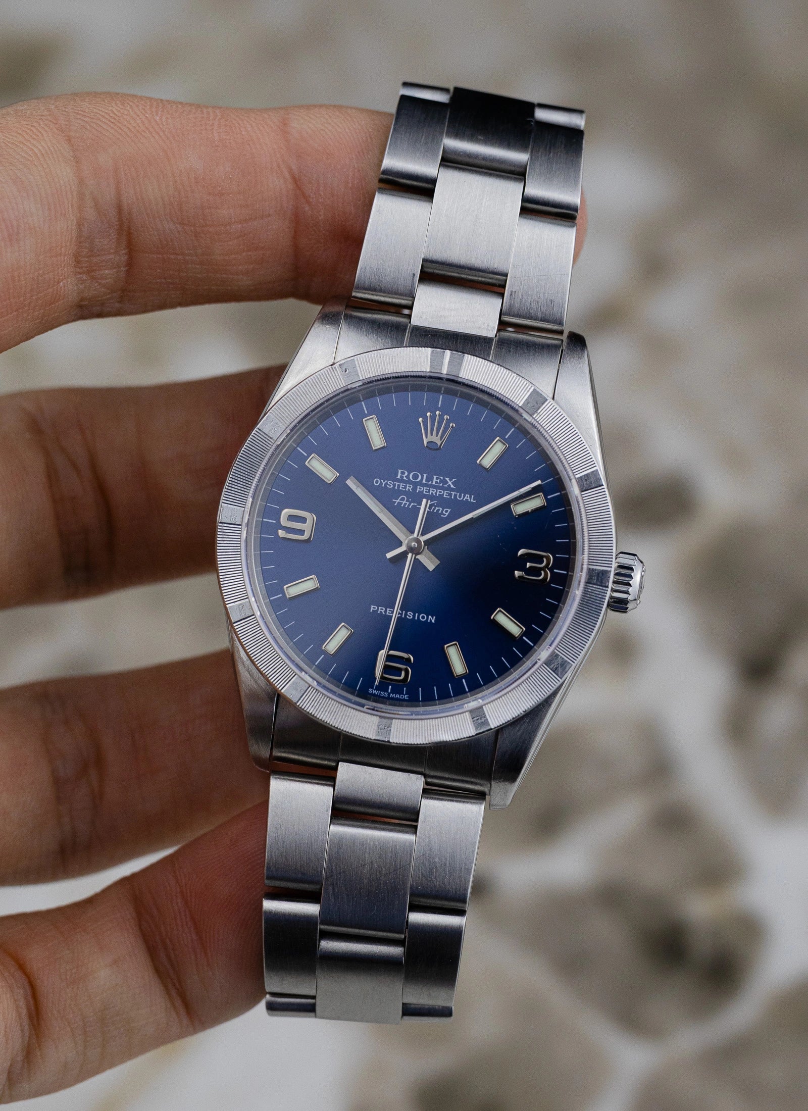 1995 Rolex Air King ref. 14010 Navy Explorer Dial