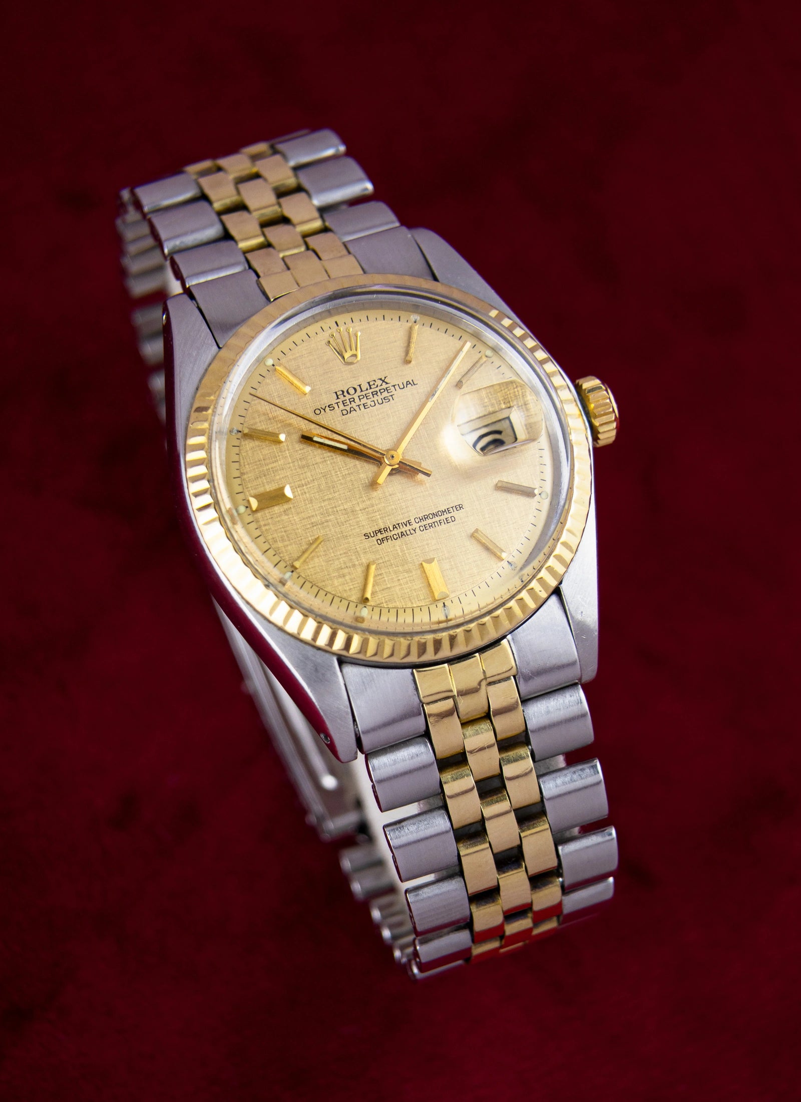 1973 Rolex Datejust 1601 Bicolor Linen Sigma Dial cal. 1570