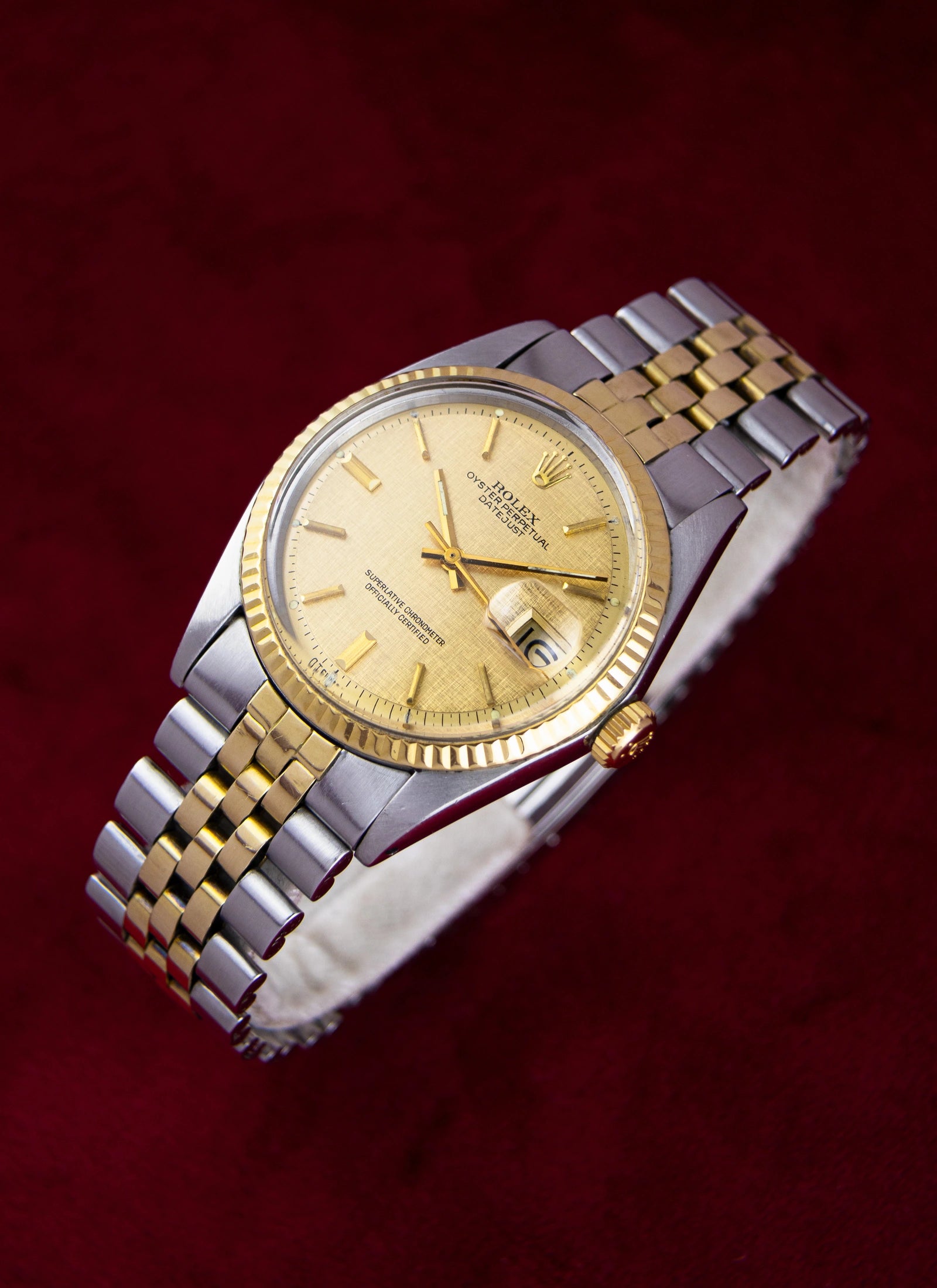 1973 Rolex Datejust 1601 Bicolor Linen Sigma Dial cal. 1570