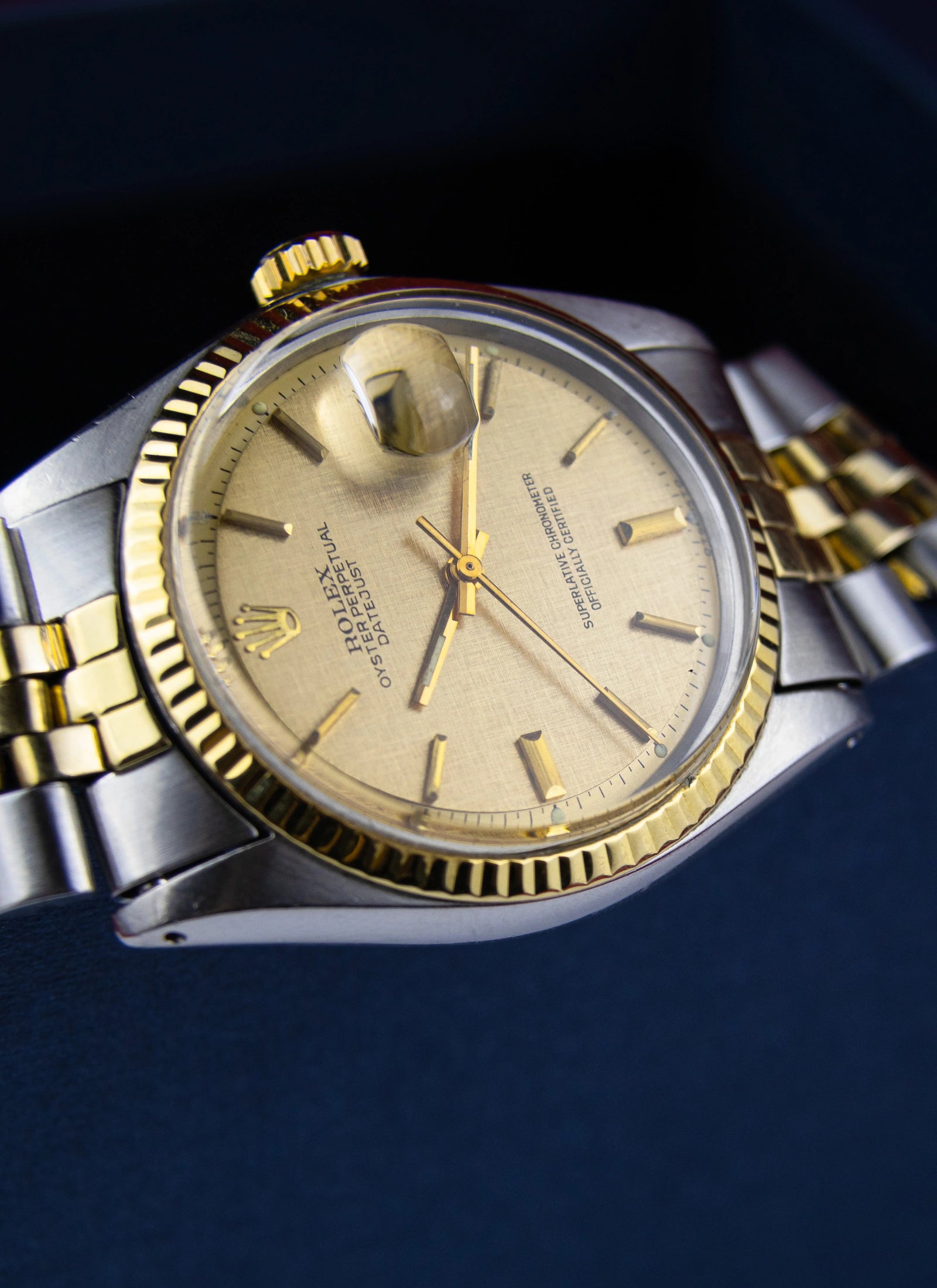 1973 Rolex Datejust 1601 Bicolor Linen Sigma Dial cal. 1570