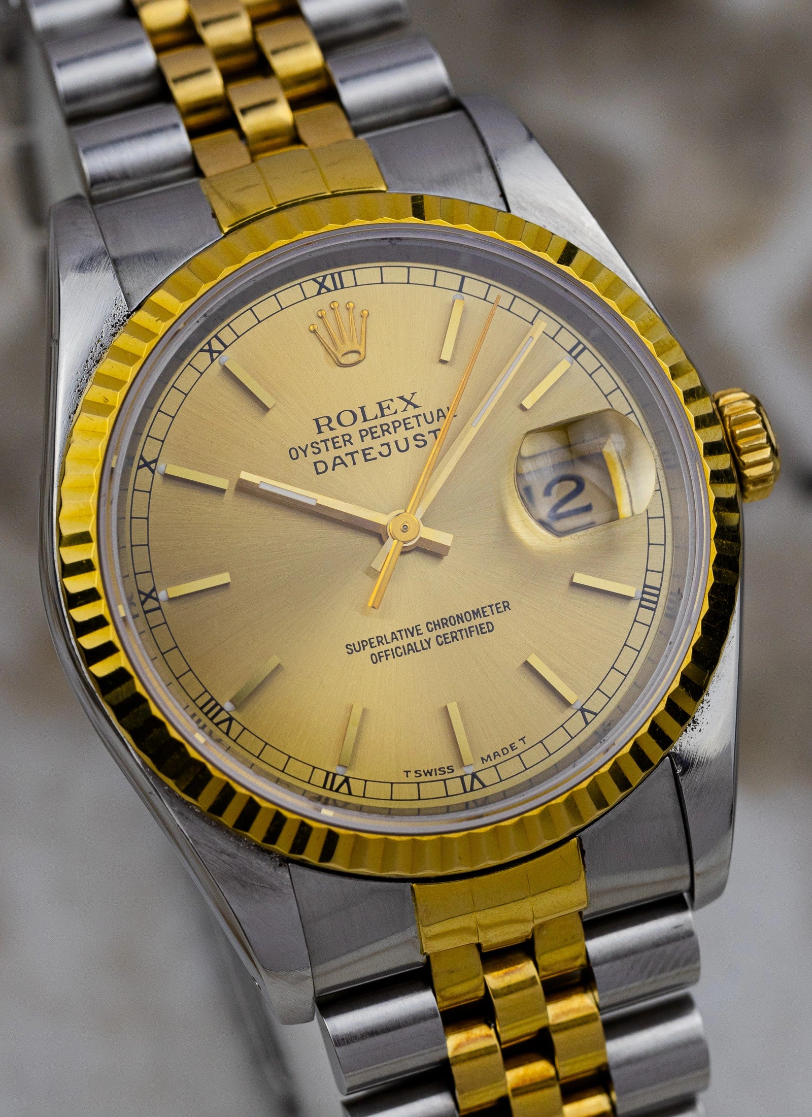 1991 Rolex Datejust 36 Champange Dial Ref. 16233