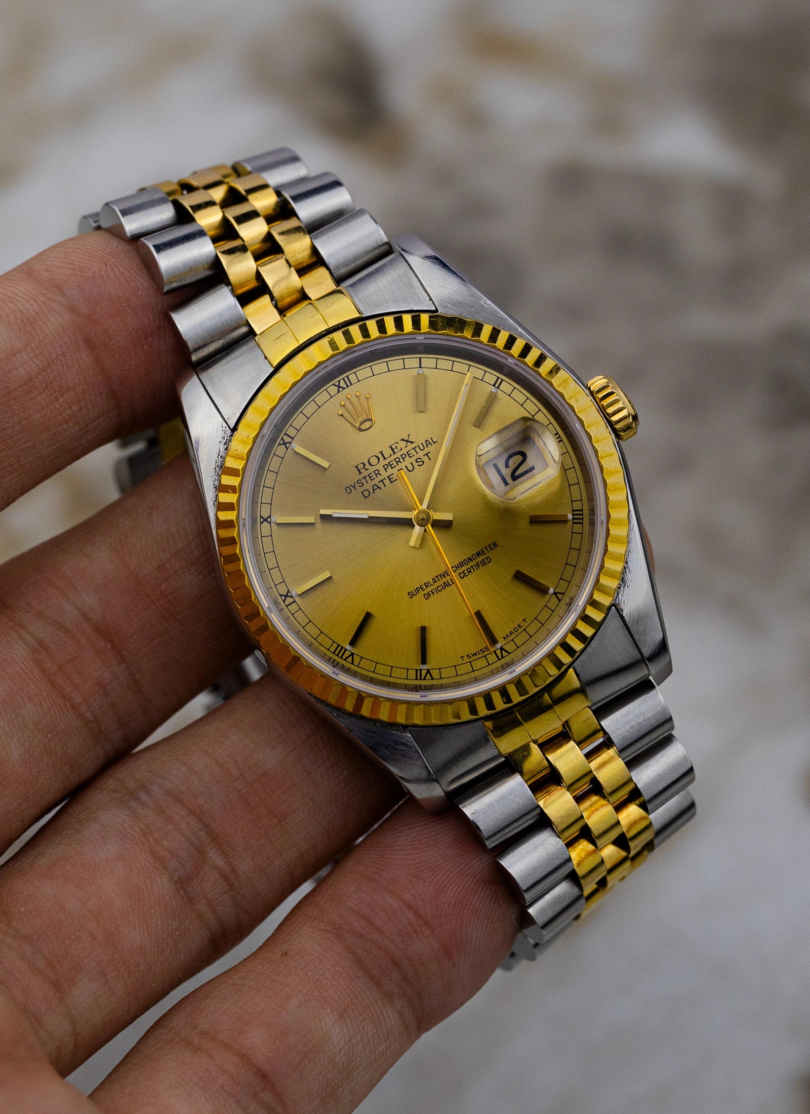 1991 Rolex Datejust 36 Champange Dial Ref. 16233