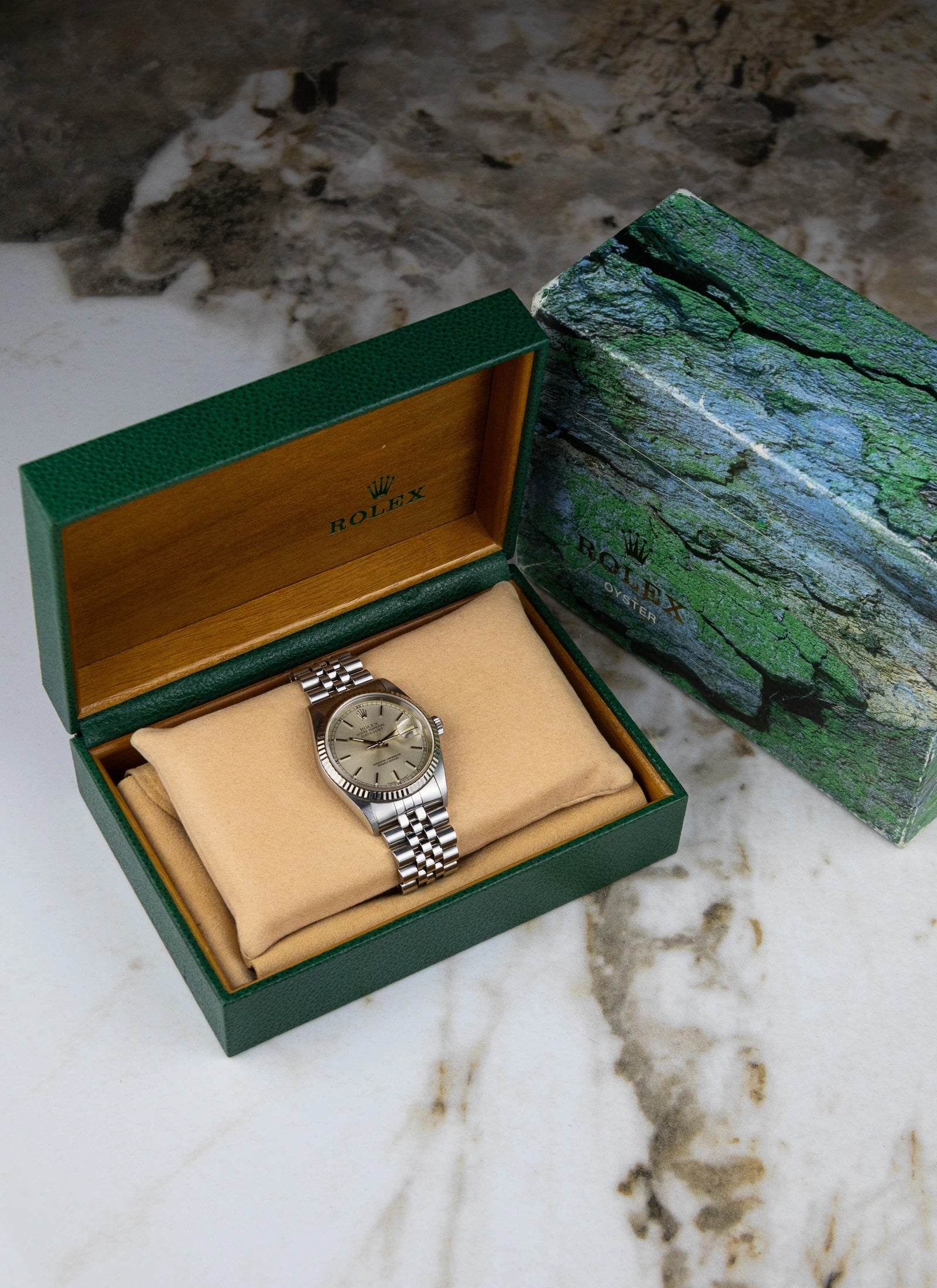 1996 Rolex Datejust 16234 silver/cream