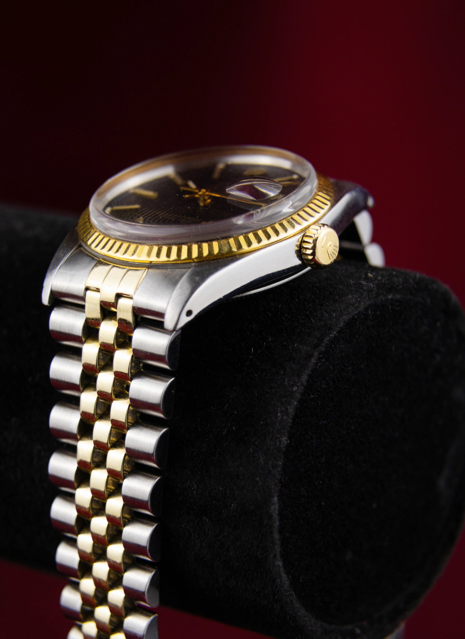 1982 Rolex Datejust 16013 Bicolor Black Tapestry Dial