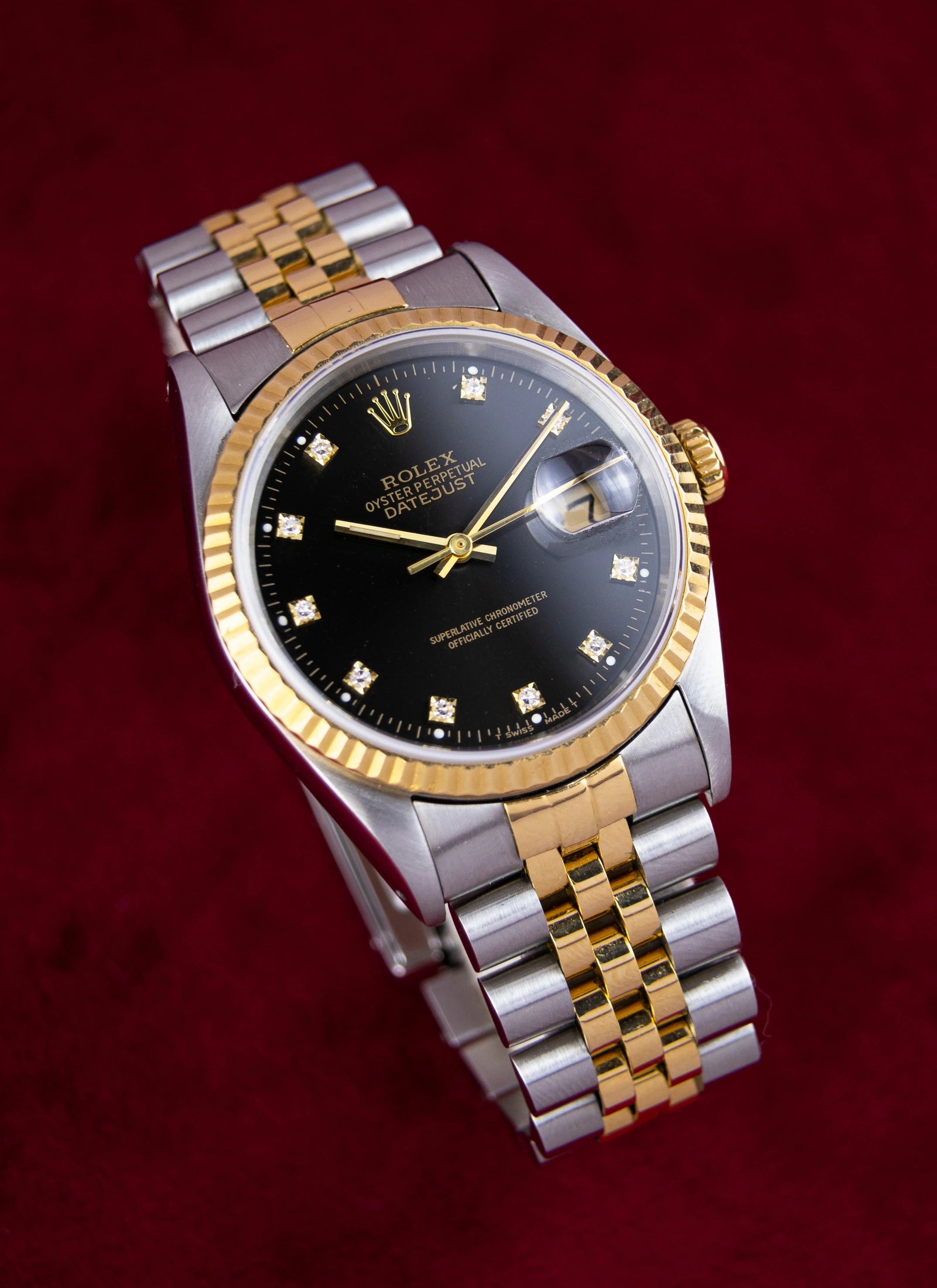 1994 Rolex Datejust 16233 Black Diamond Dial Full Set