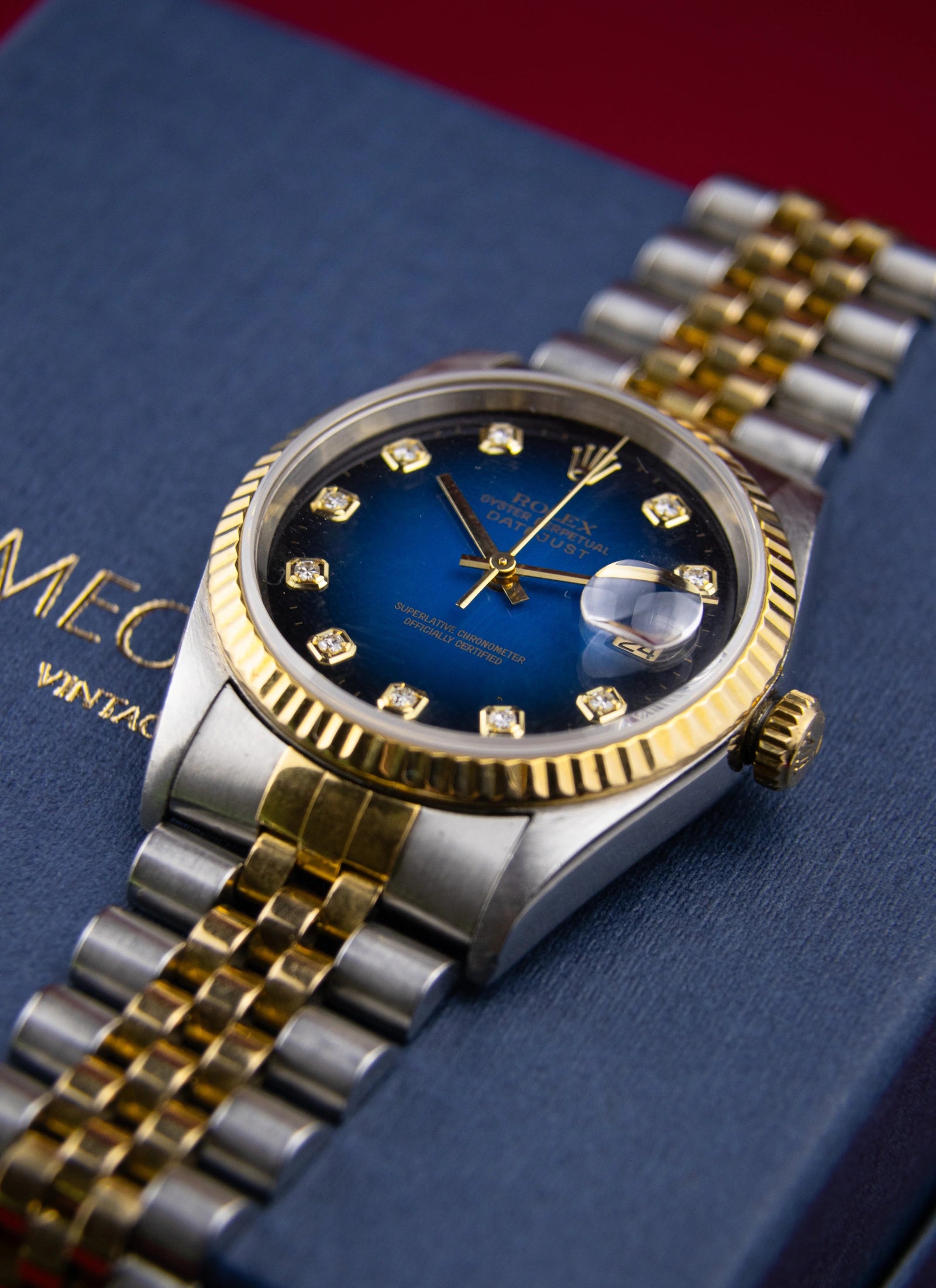 1995 Rolex Datejust 16233 Blue Vignette Diamond Dial