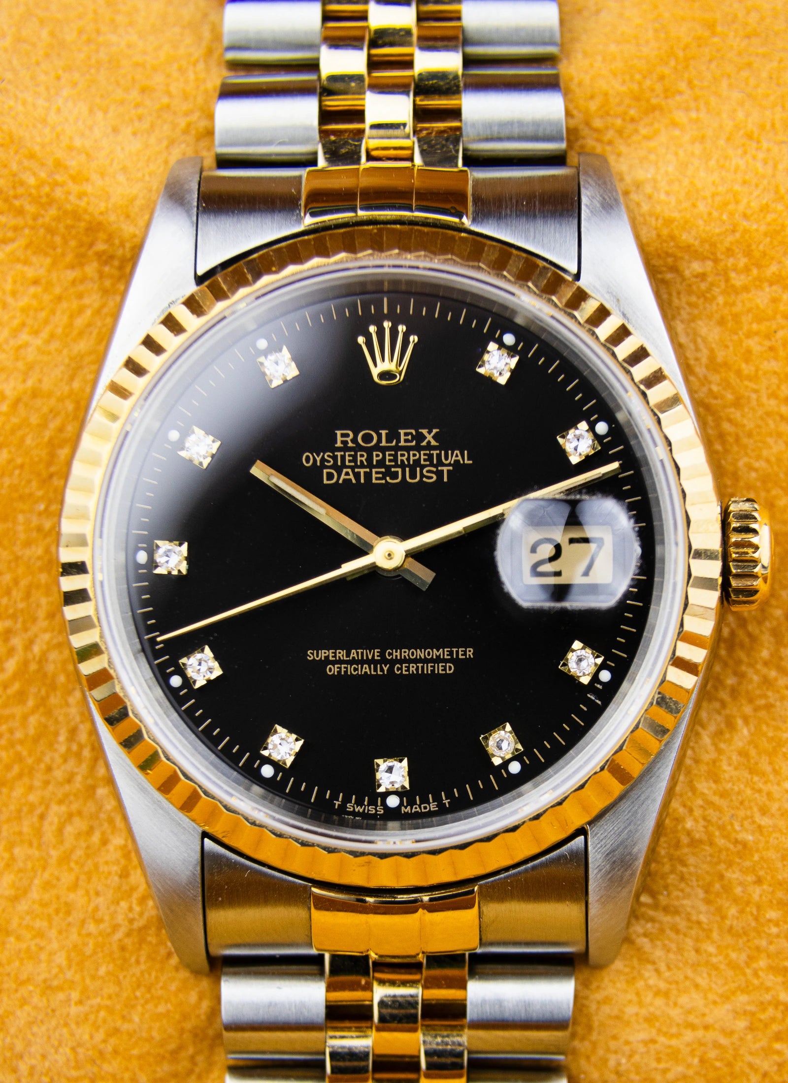 1994 Rolex Datejust 16233 Black Diamond Dial Full Set