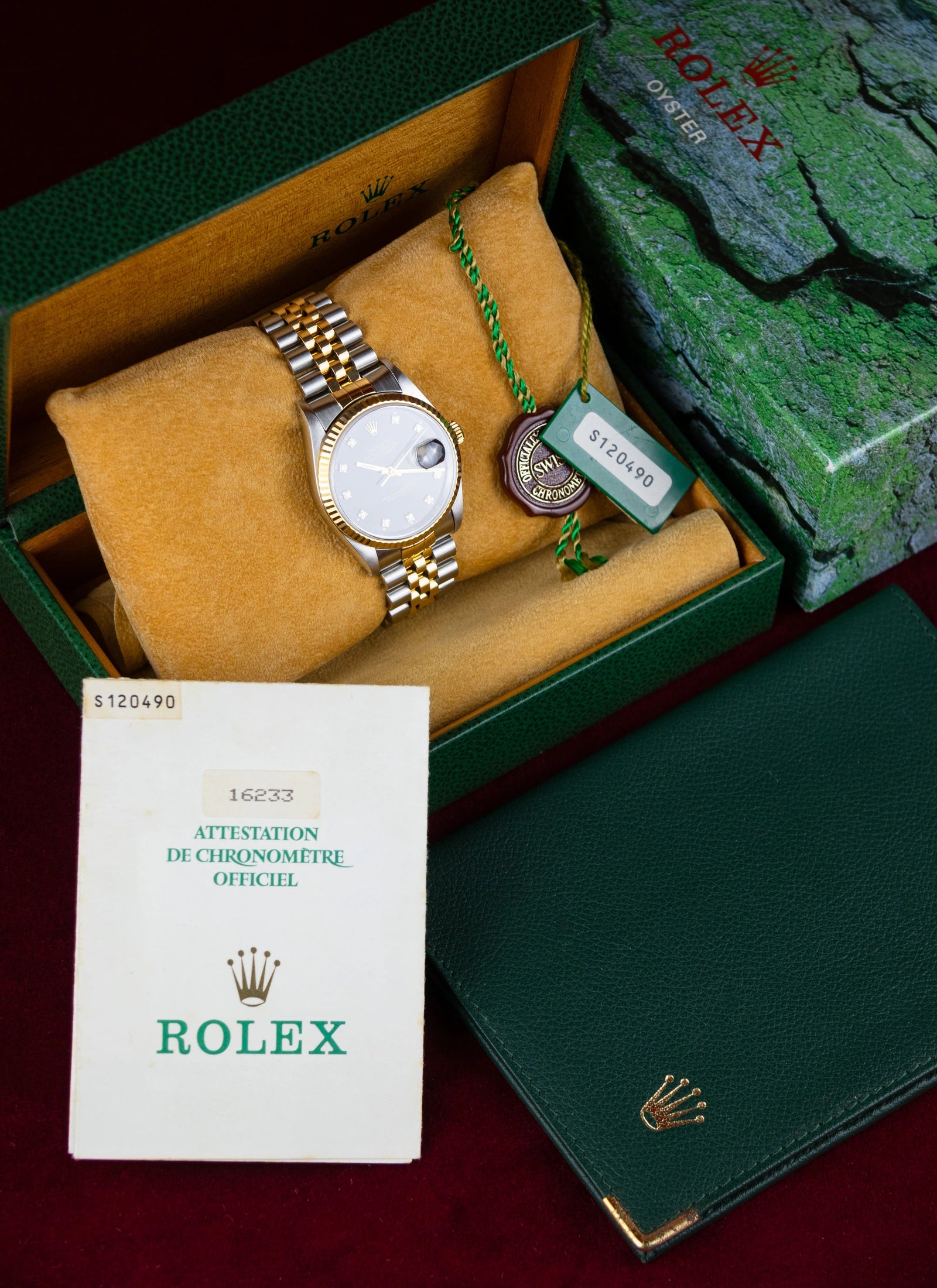 1994 Rolex Datejust 16233 Black Diamond Dial Full Set