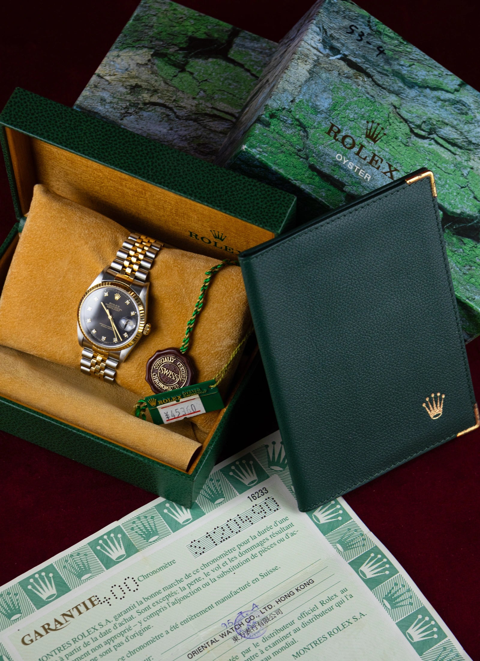 1994 Rolex Datejust 16233 Black Diamond Dial Full Set