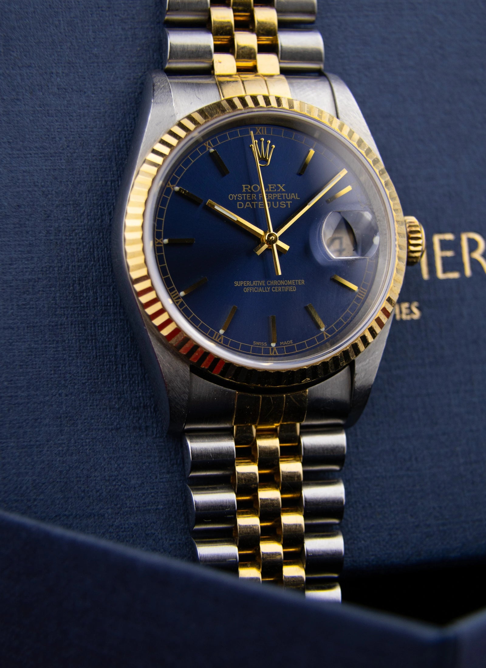2000 Rolex Datejust 16233 Blue Dial