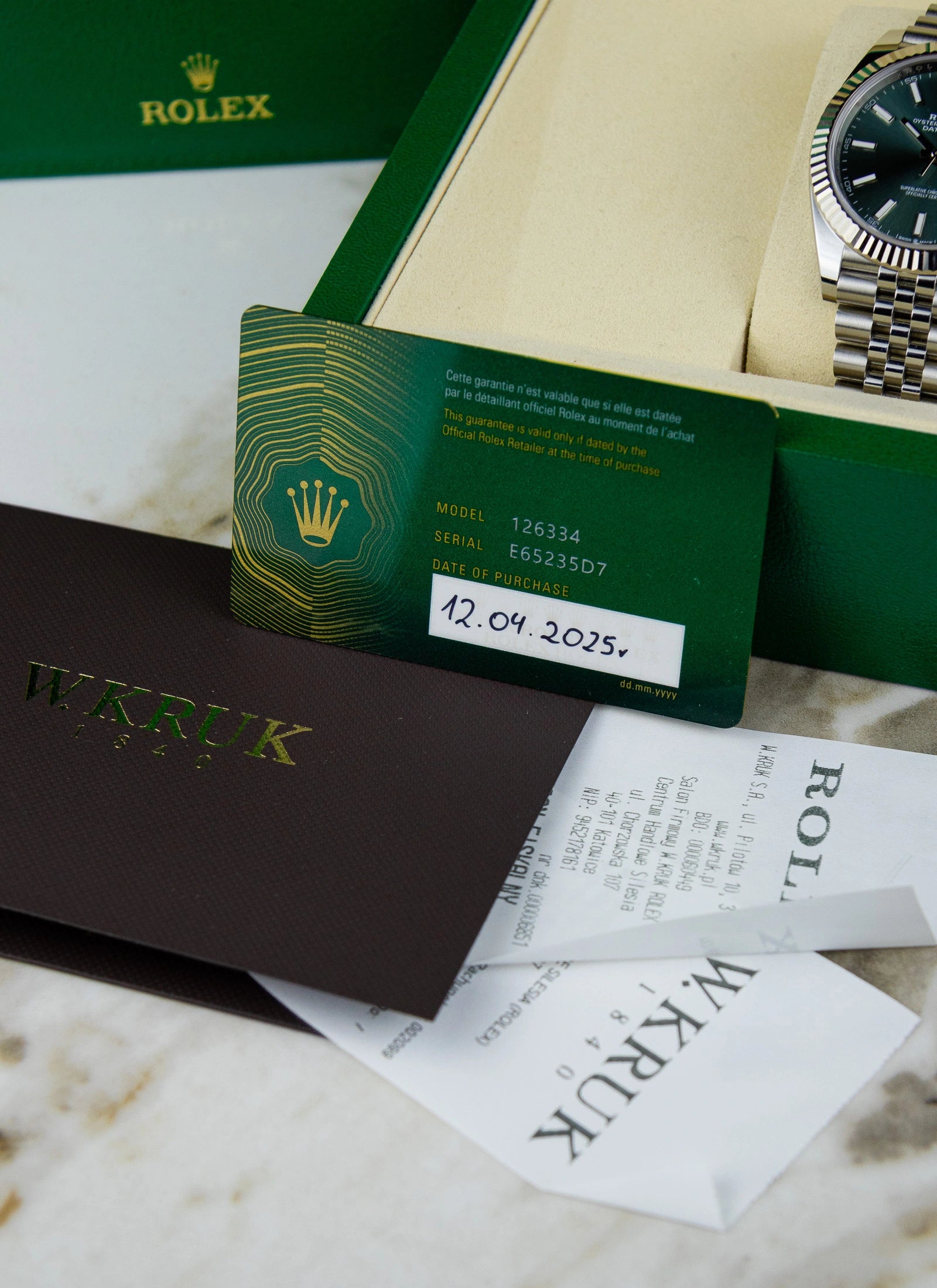 2025 Rolex Datejust 41 126334 Mint Green Full Set Kruk