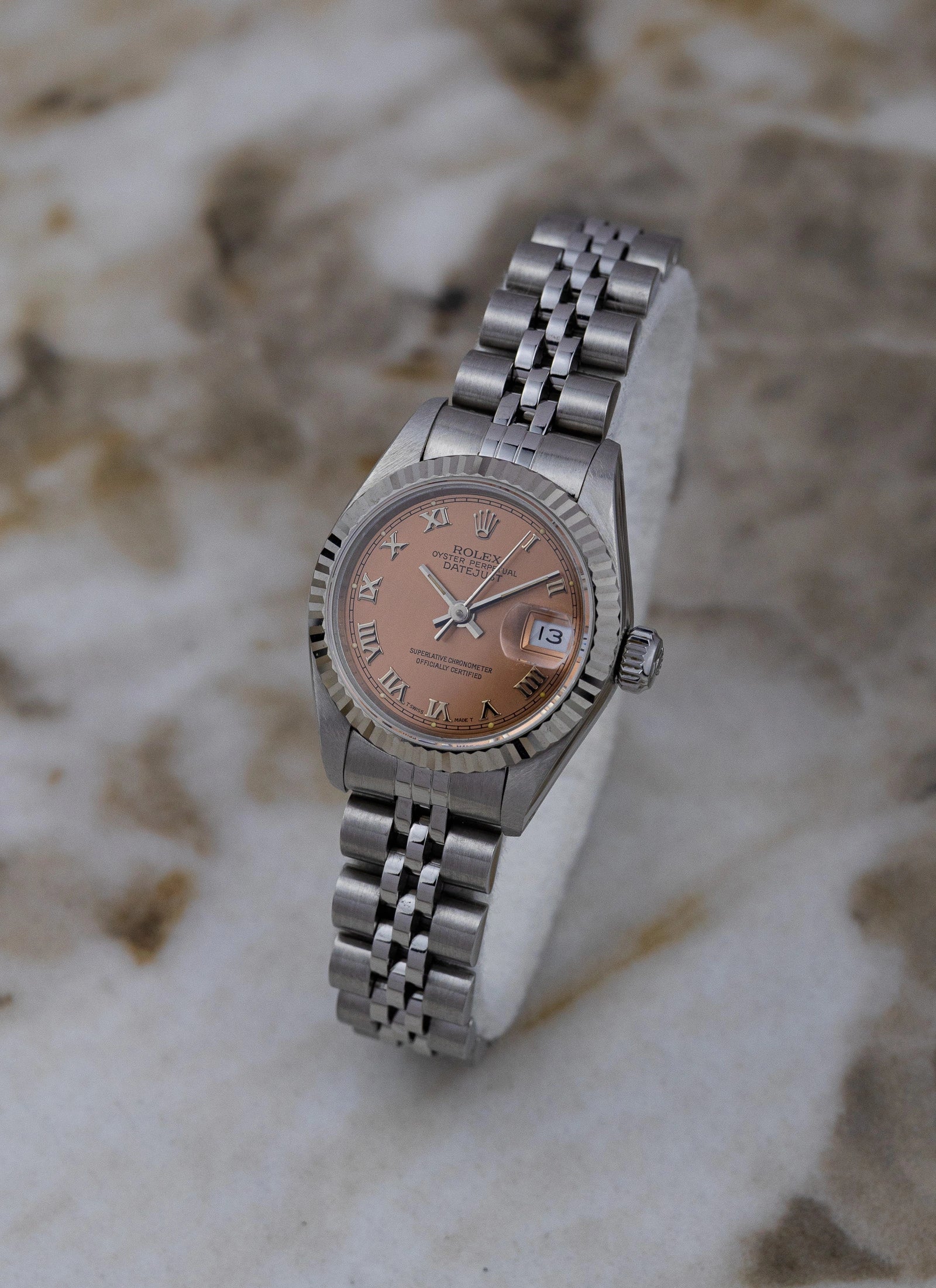 1990 Lady Rolex Datejust 69174 Salmon Roman Dial Full Set