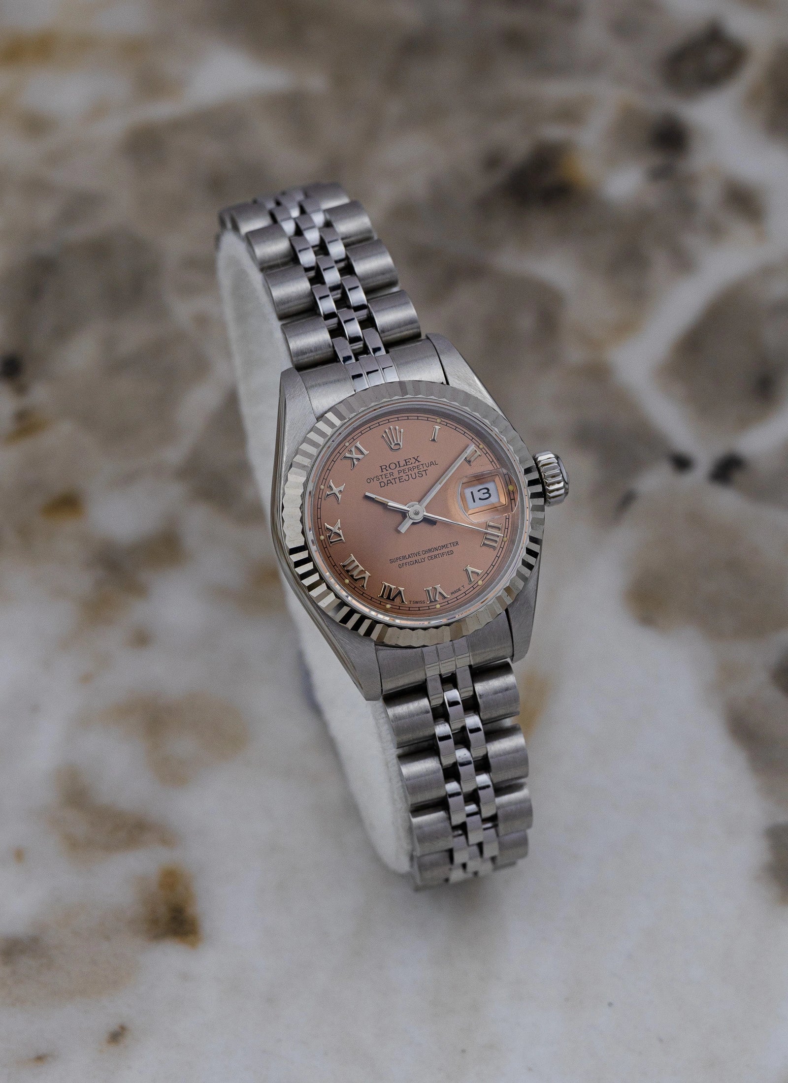 1990 Lady Rolex Datejust 69174 Salmon Roman Dial Full Set