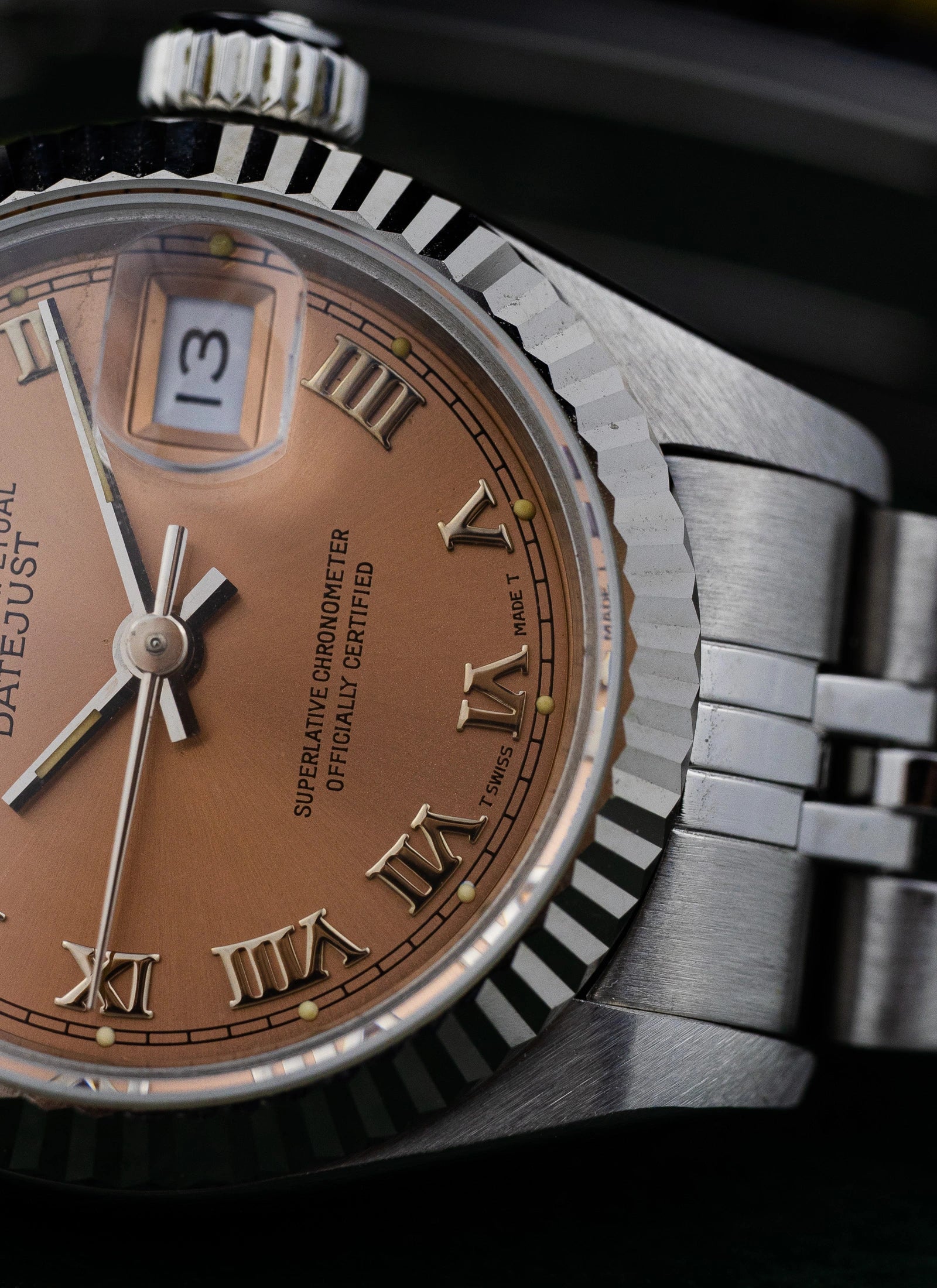 1990 Lady Rolex Datejust 69174 Salmon Roman Dial Full Set