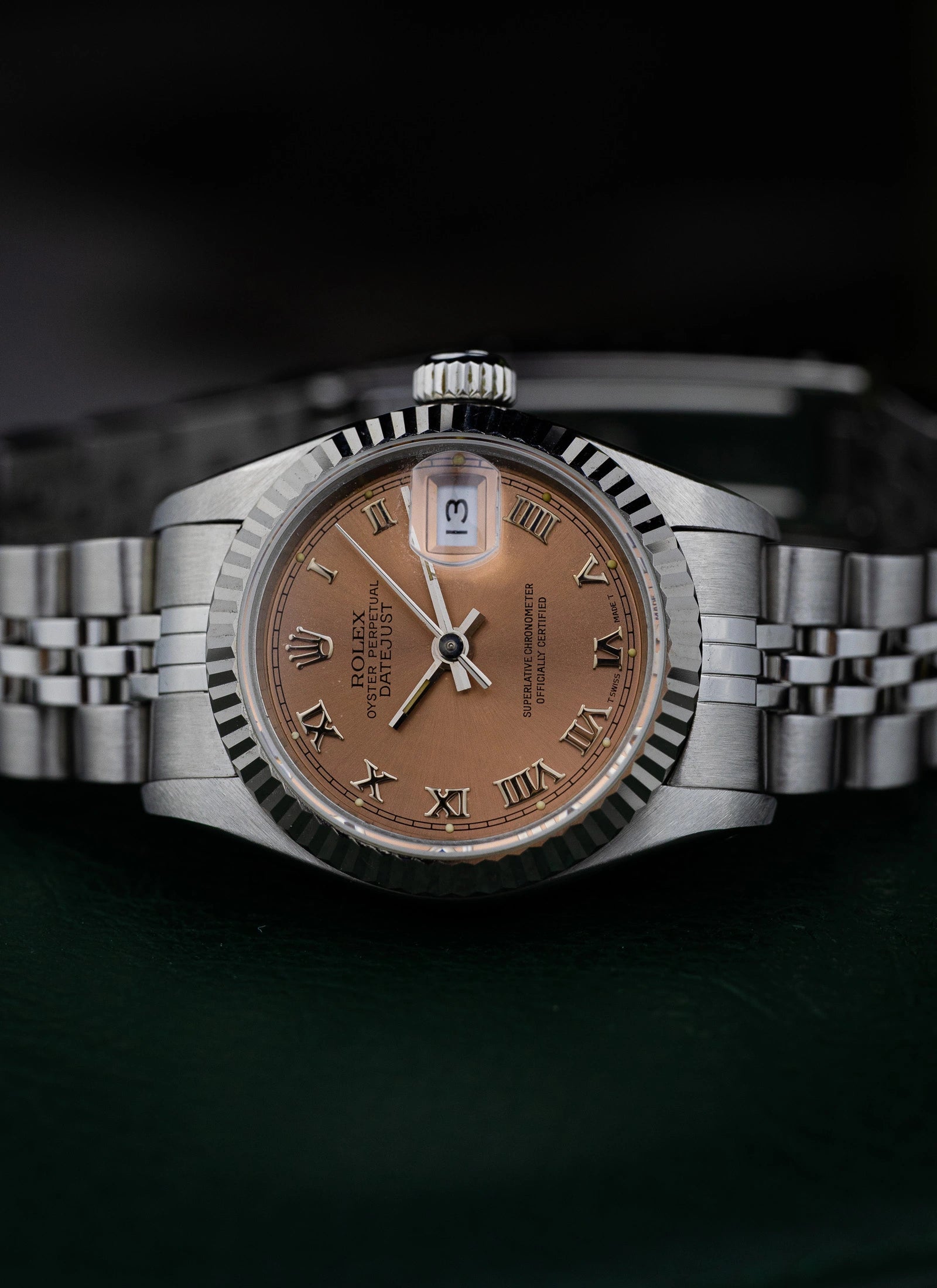 1990 Lady Rolex Datejust 69174 Salmon Roman Dial Full Set