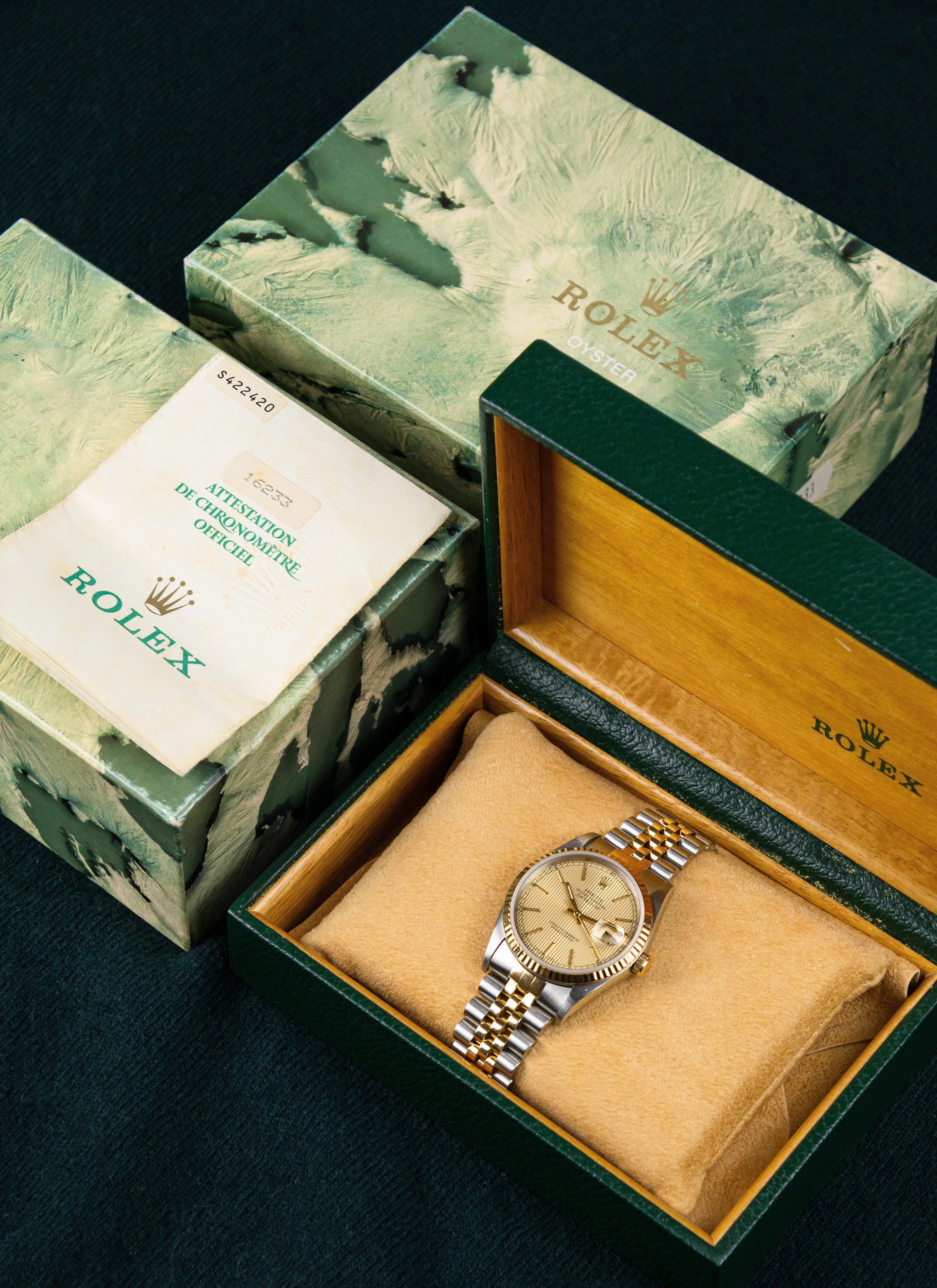 1994 Rolex Datejust 16233 Tapestry Dial Full Set