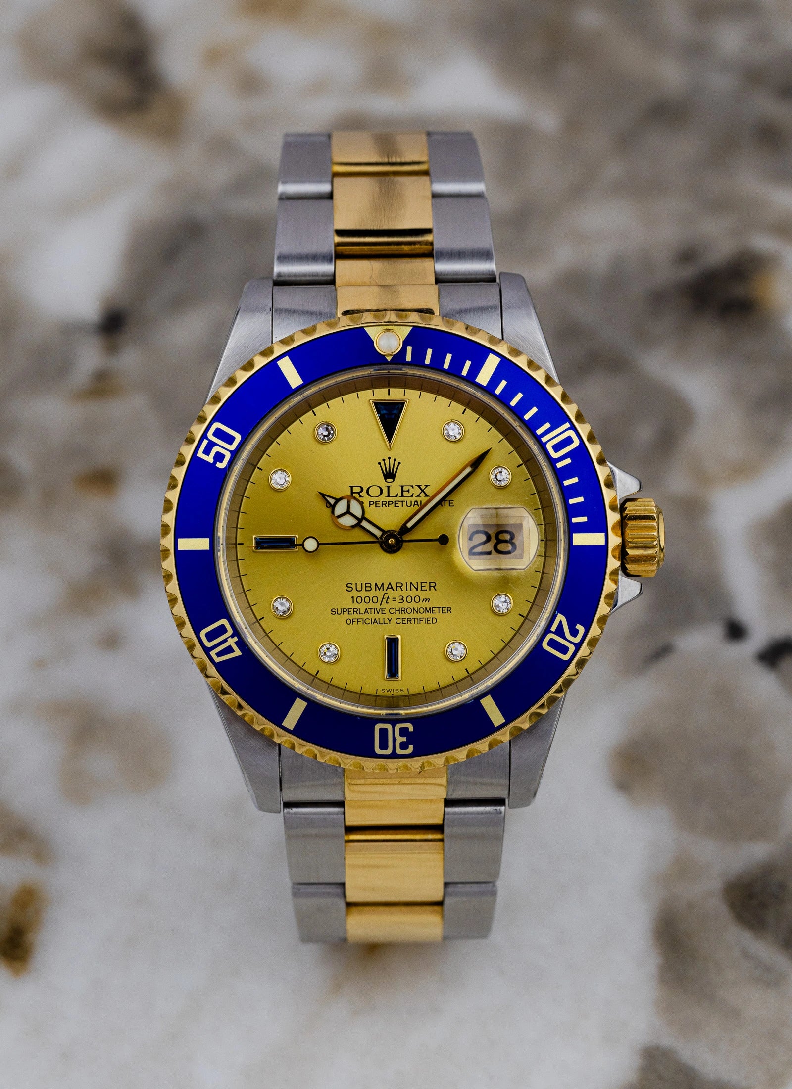 1999 Rolex Submariner Serti Dial Ref 16613