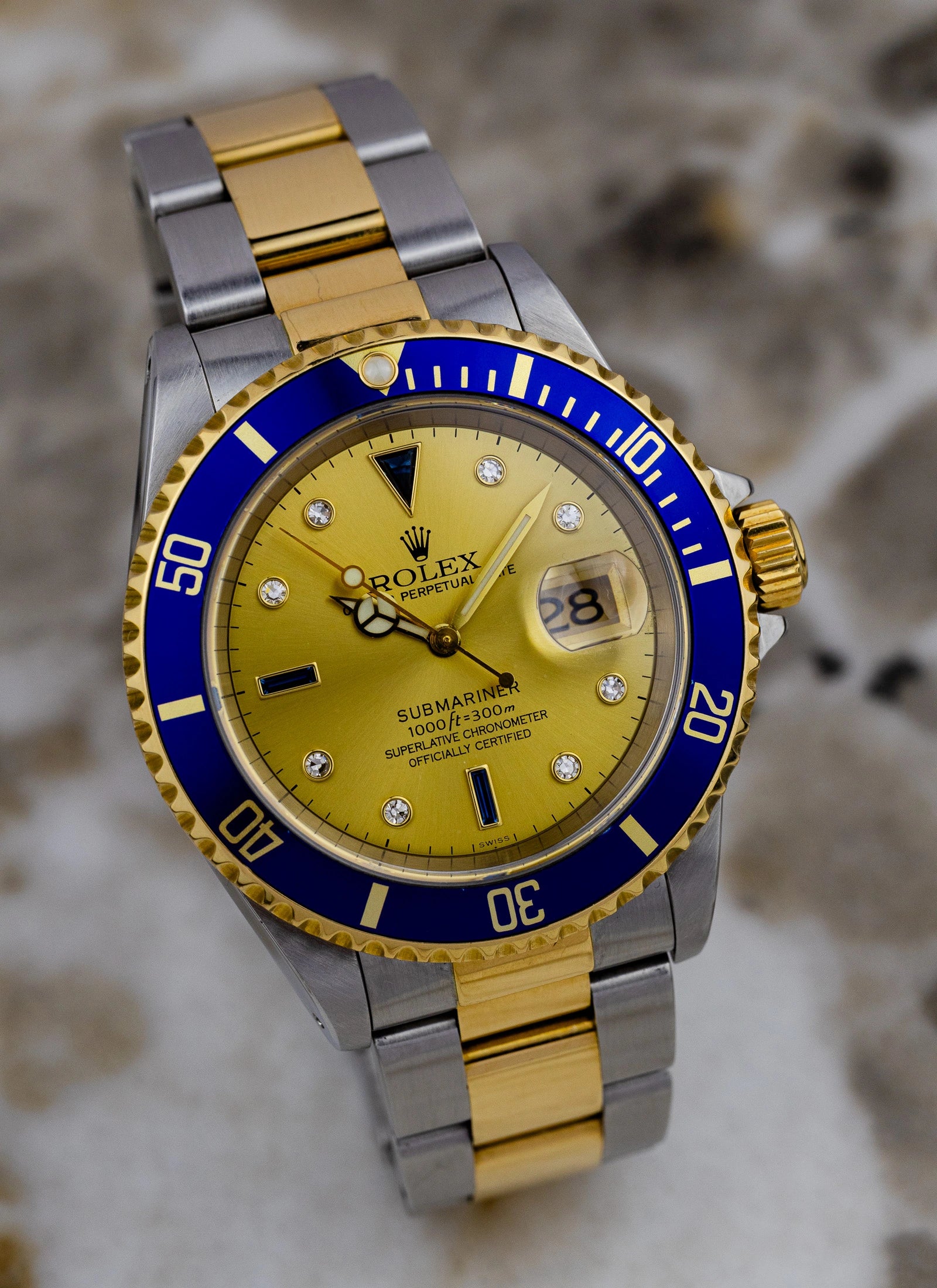 1999 Rolex Submariner Serti Dial Ref 16613