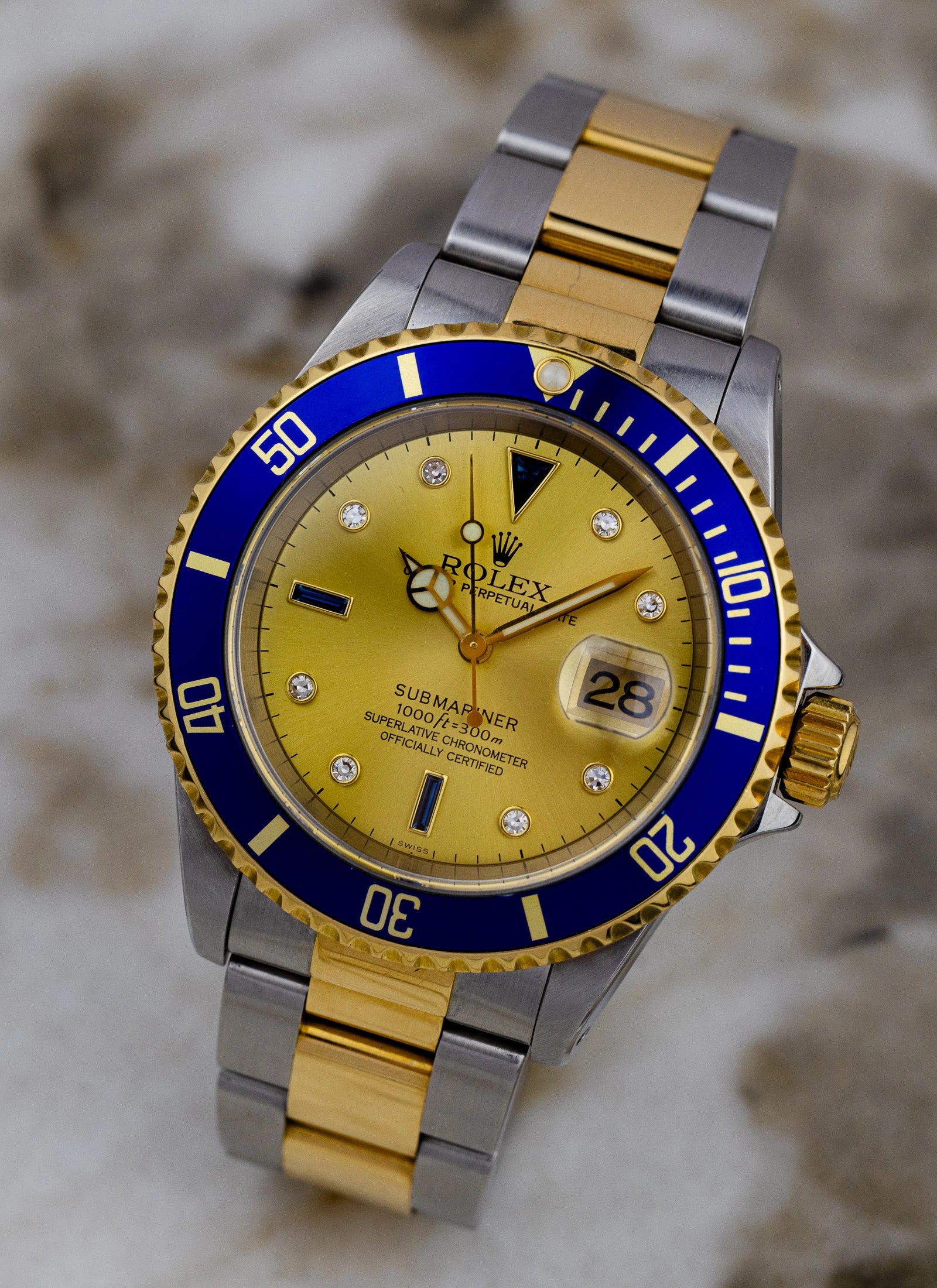 1999 Rolex Submariner Serti Dial Ref 16613