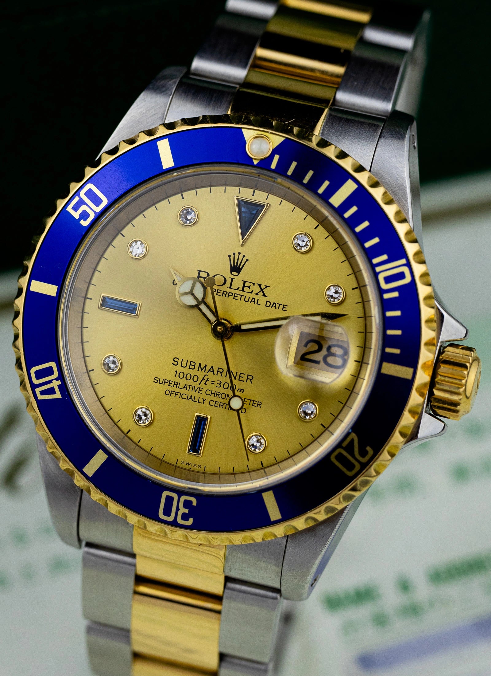 1999 Rolex Submariner Serti Dial Ref 16613