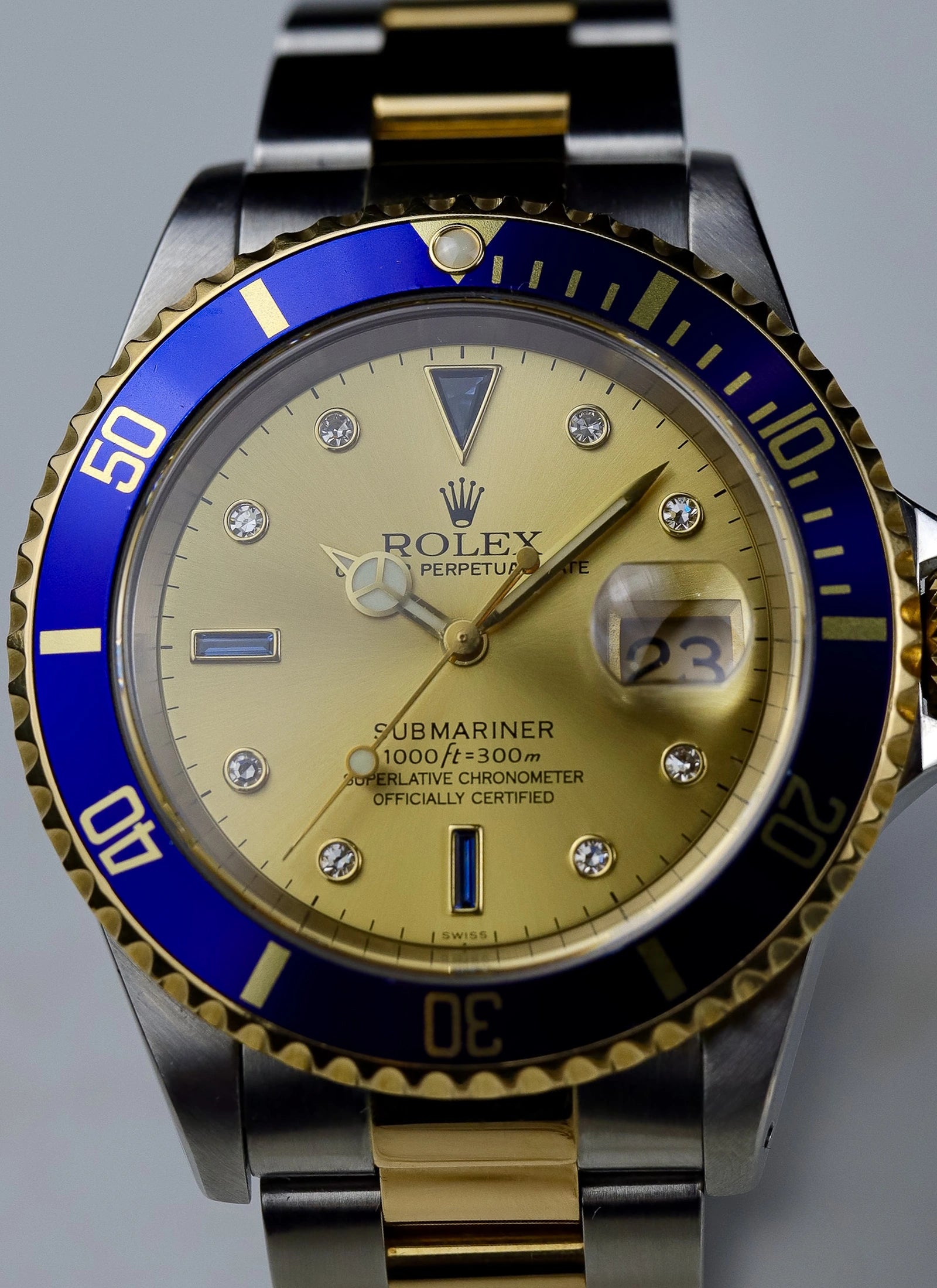 1999 Rolex Submariner Serti Dial Ref 16613