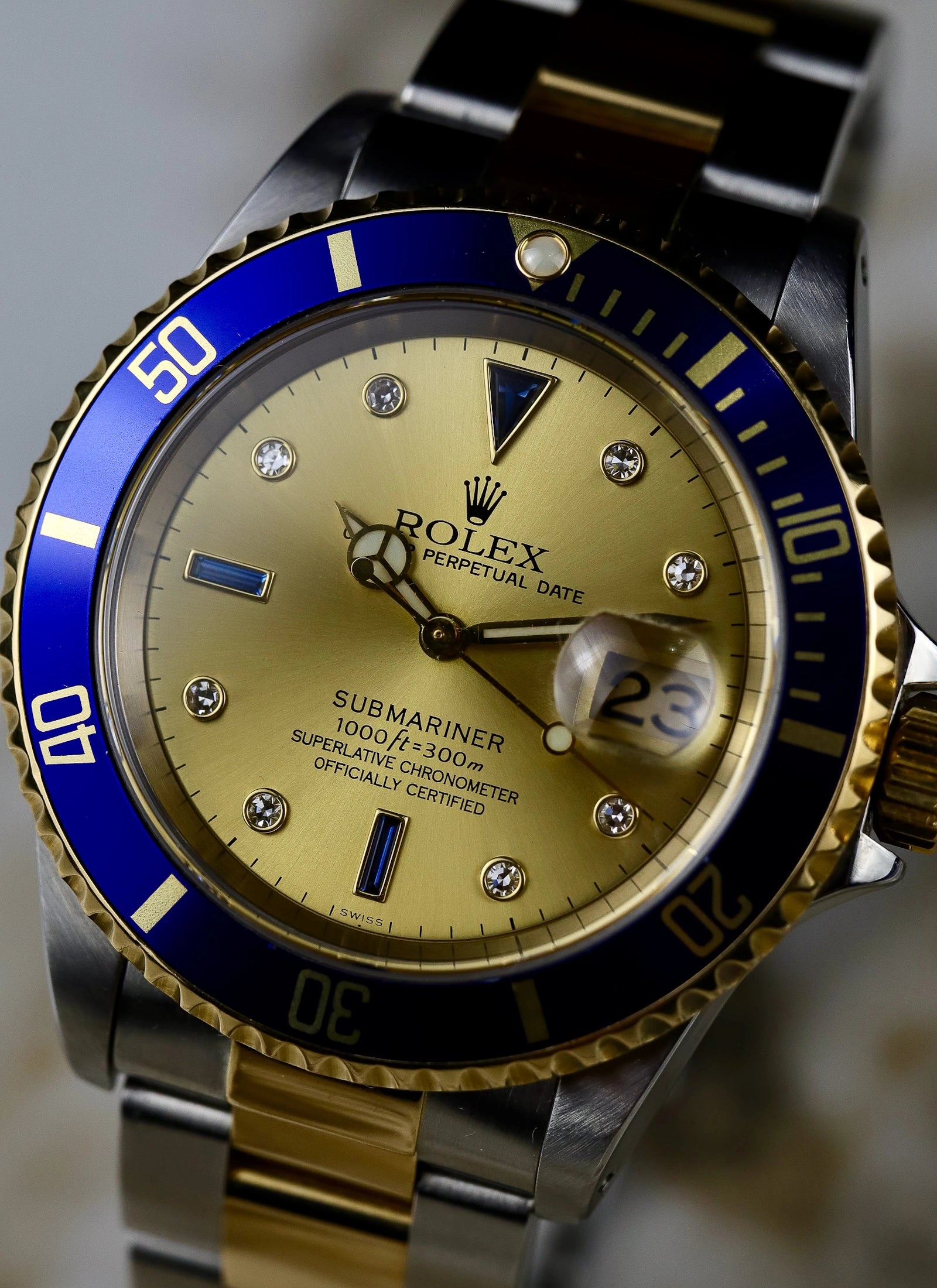 1999 Rolex Submariner Serti Dial Ref 16613