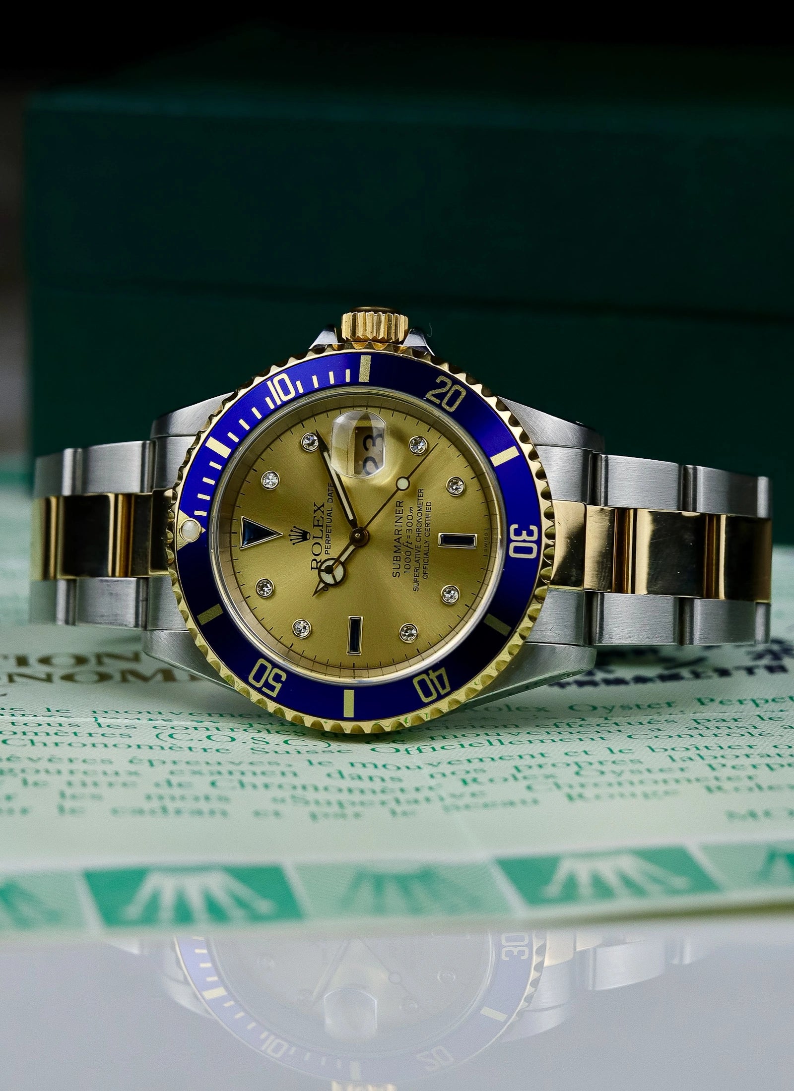 1999 Rolex Submariner Serti Dial Ref 16613