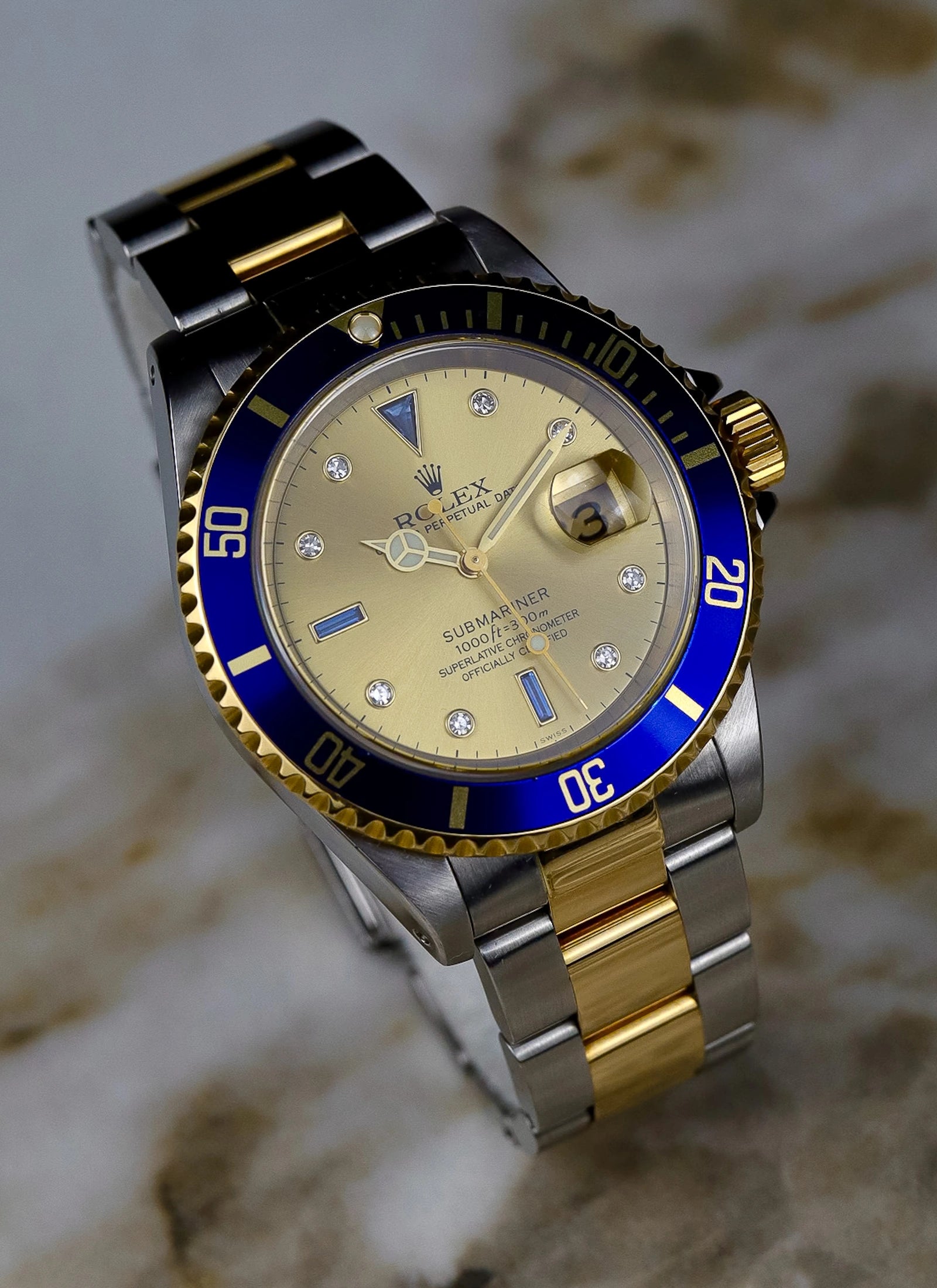 1999 Rolex Submariner Serti Dial Ref 16613